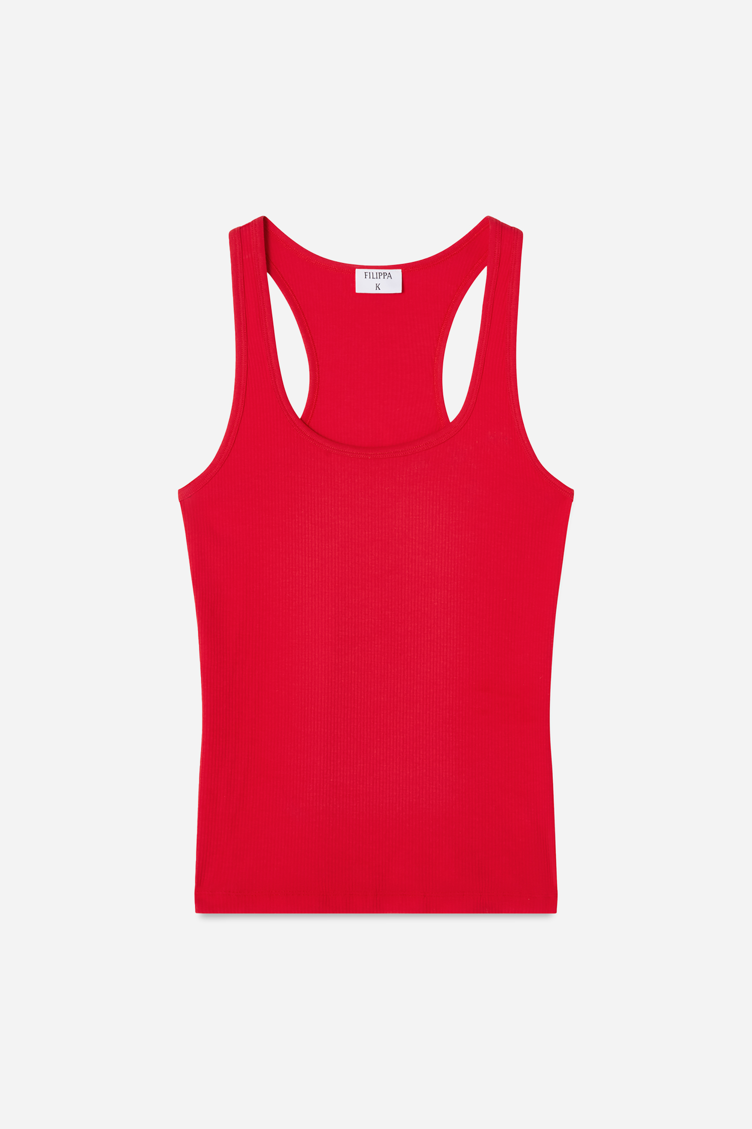 Filippa K Fine Rib Scoop Tank In Red