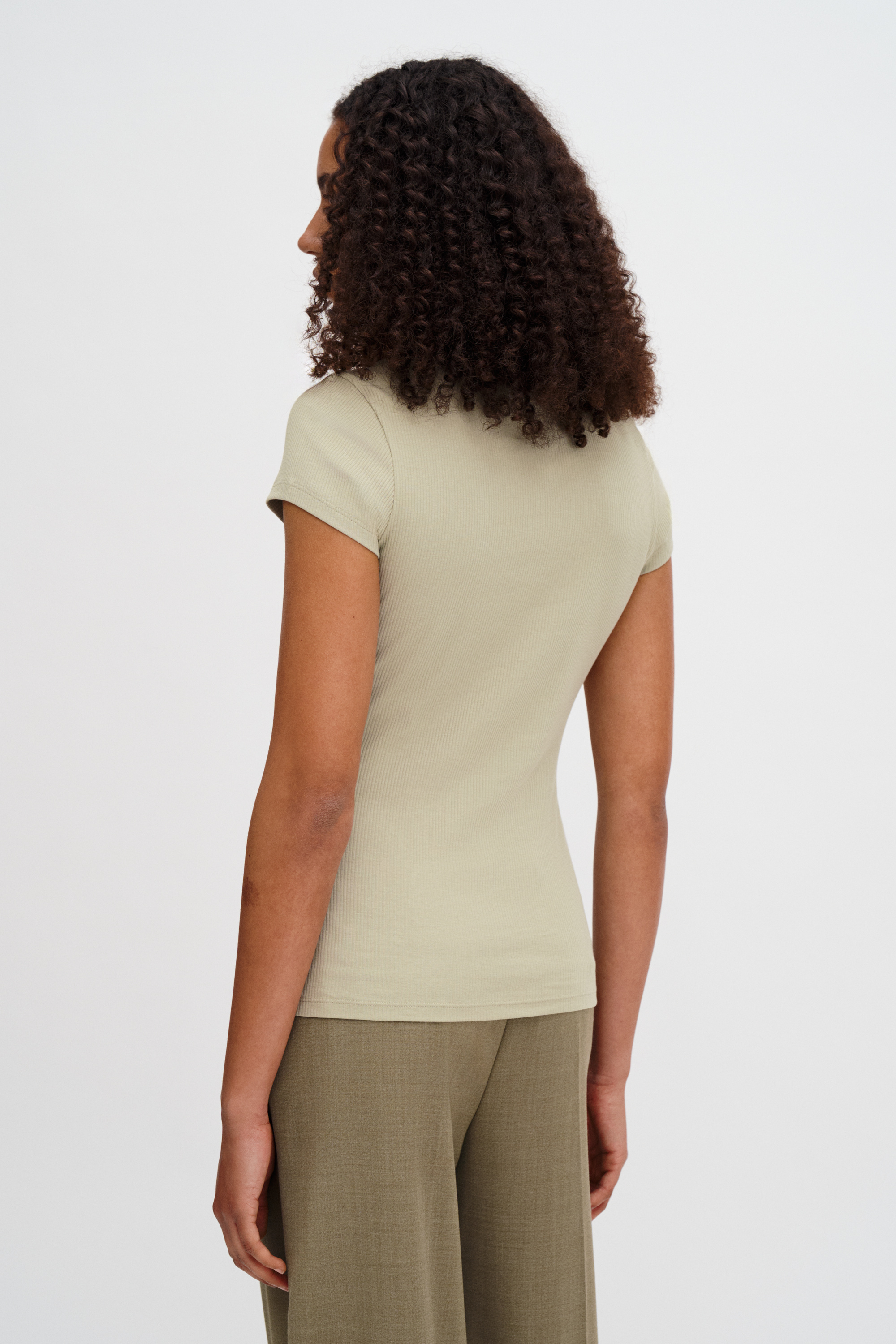Filippa K Fine Rib Tee In Green