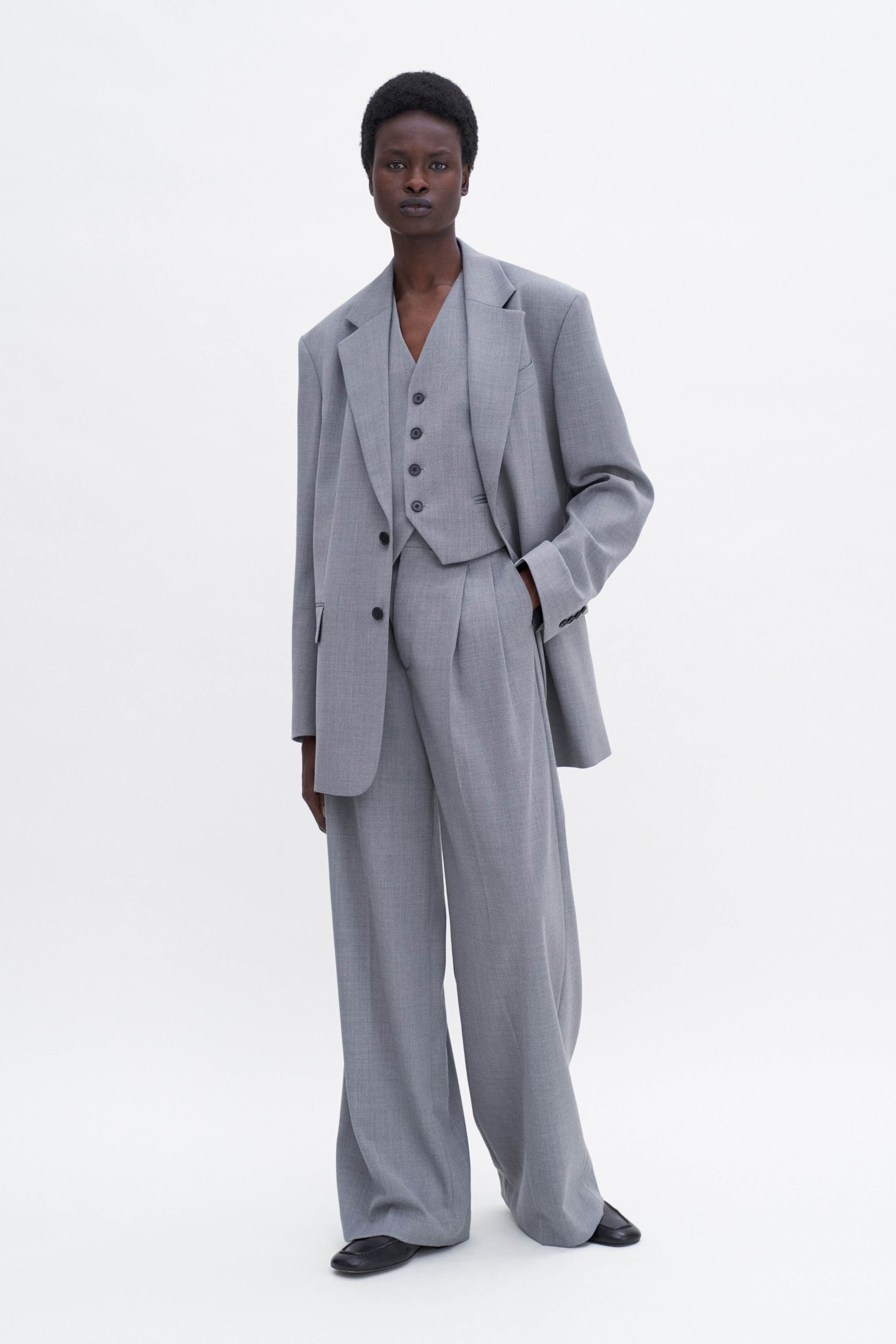 Filippa K Darcey Wool Trousers In Grey
