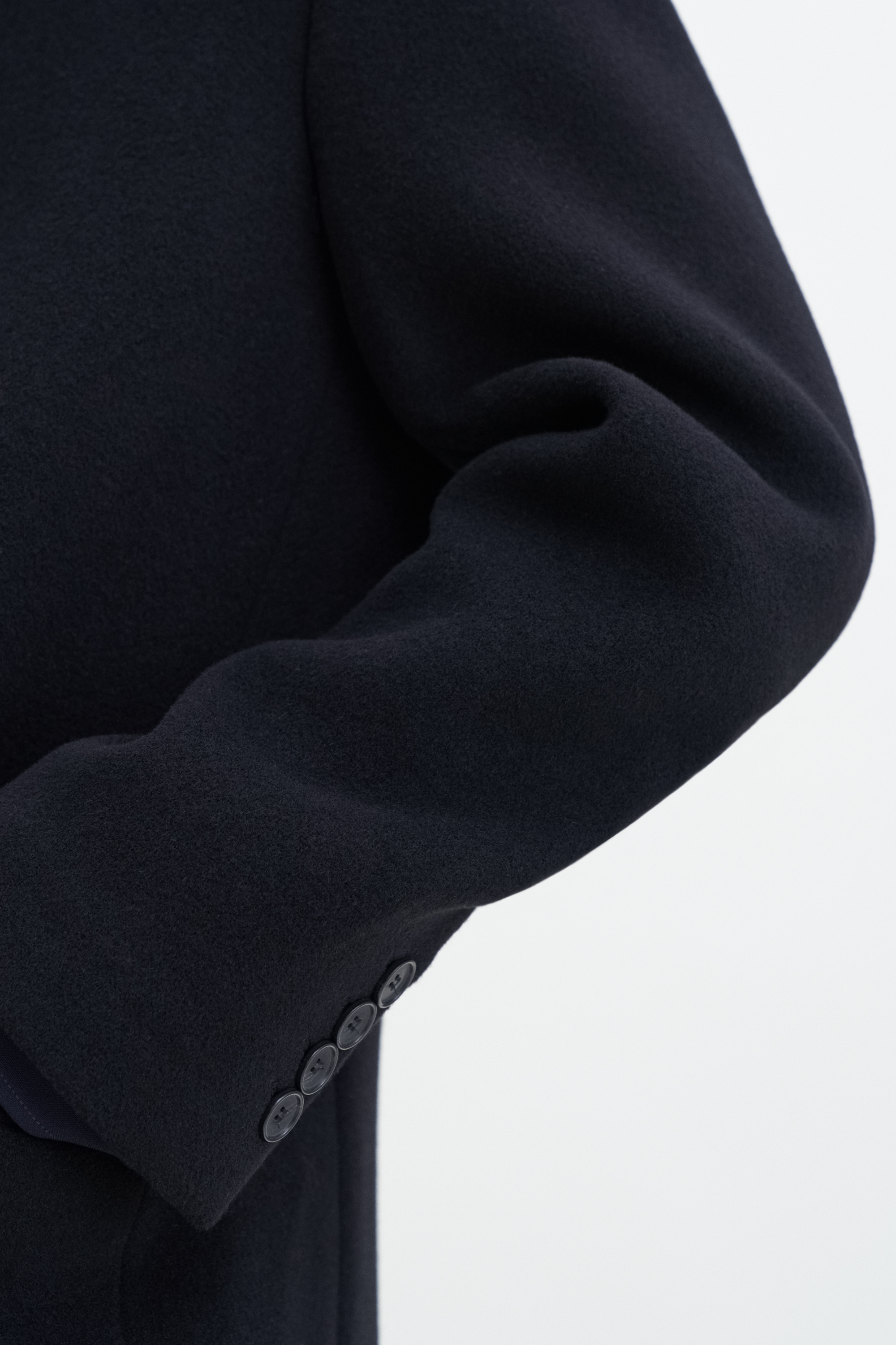 Filippa K Relaxed Wool Crombie Coat In Black