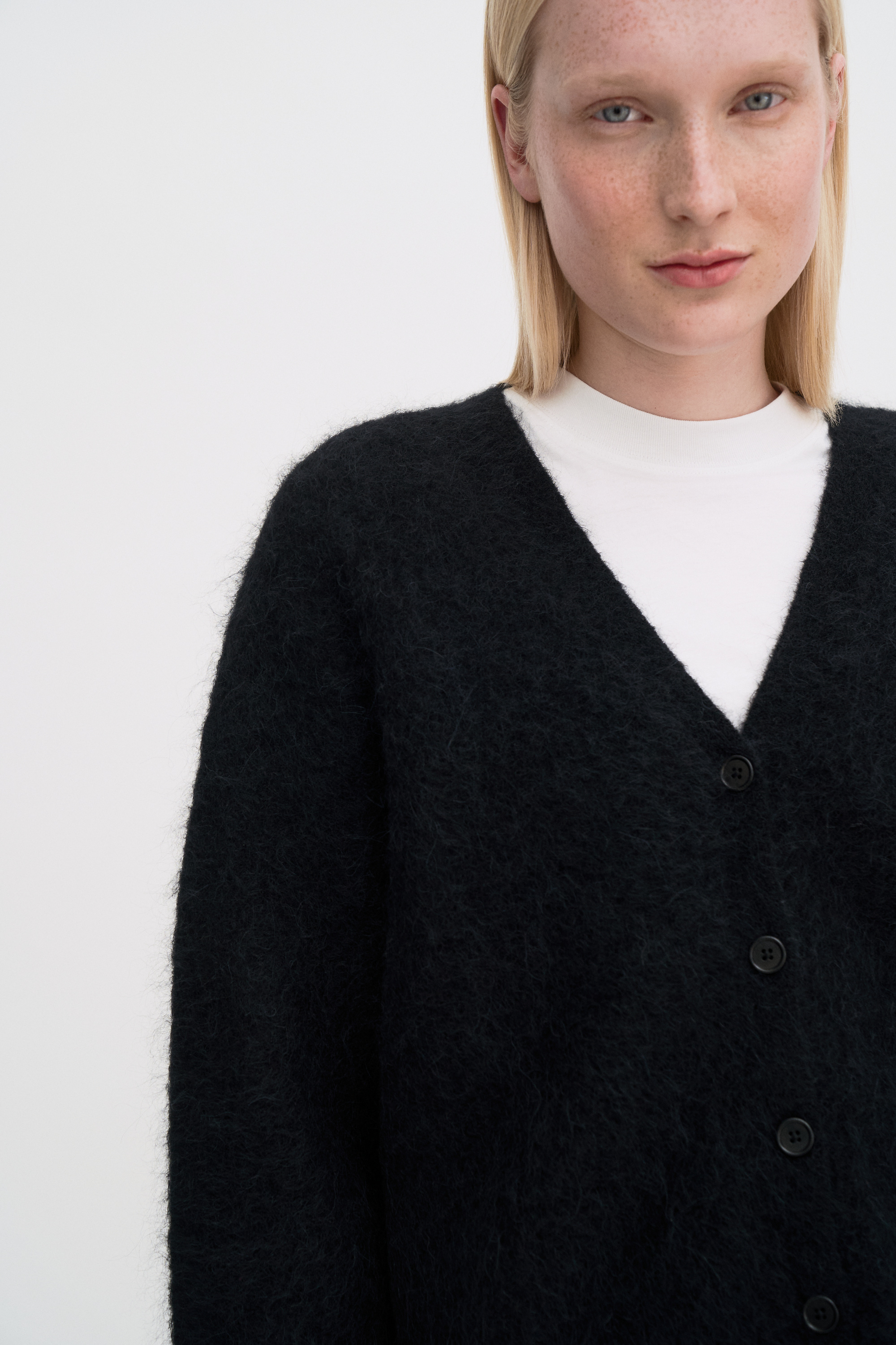 Filippa K Fluffy Cardigan In Blue