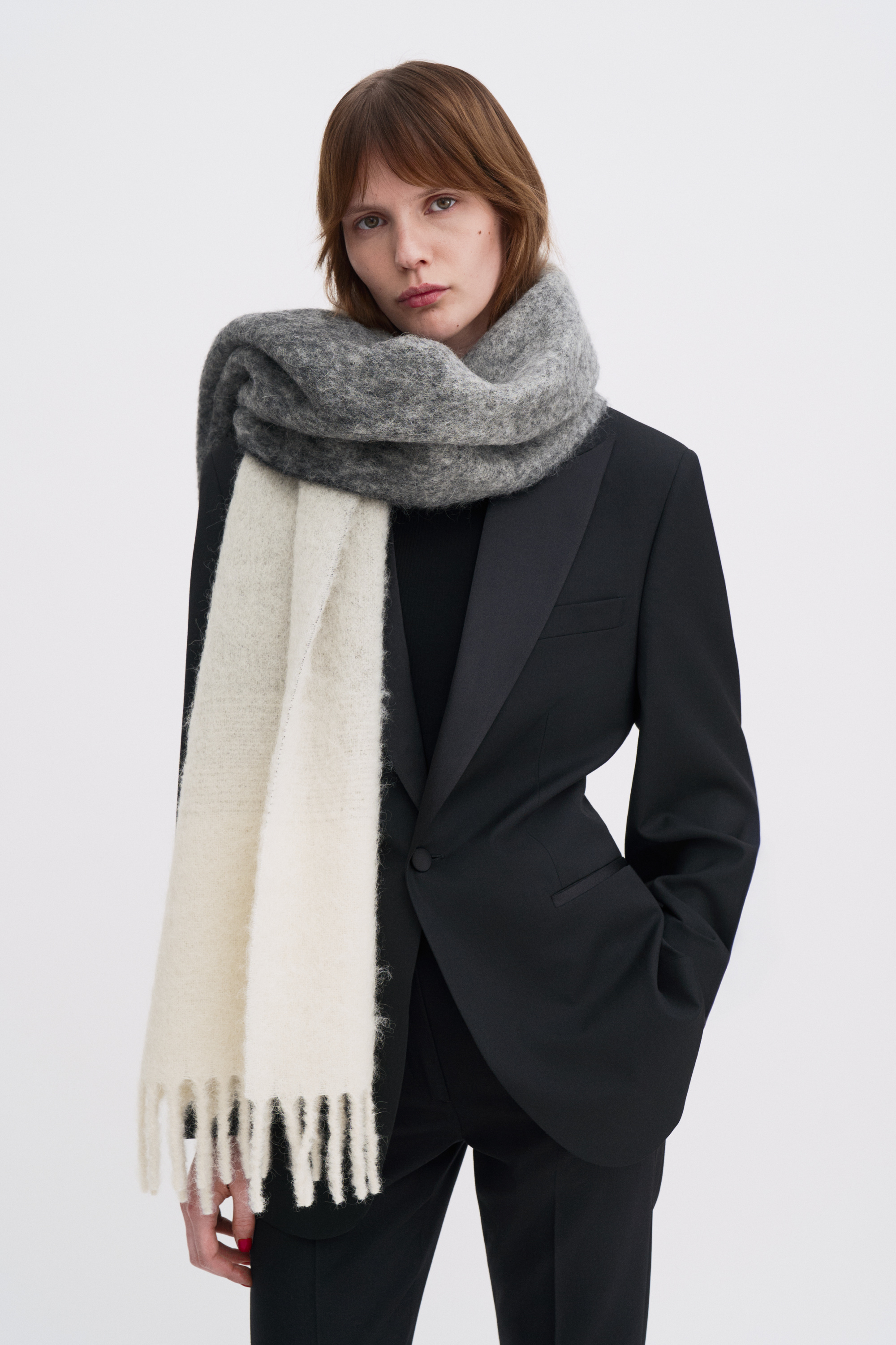 Filippa K Degradé Alpaca Mohair Scarf In Blue