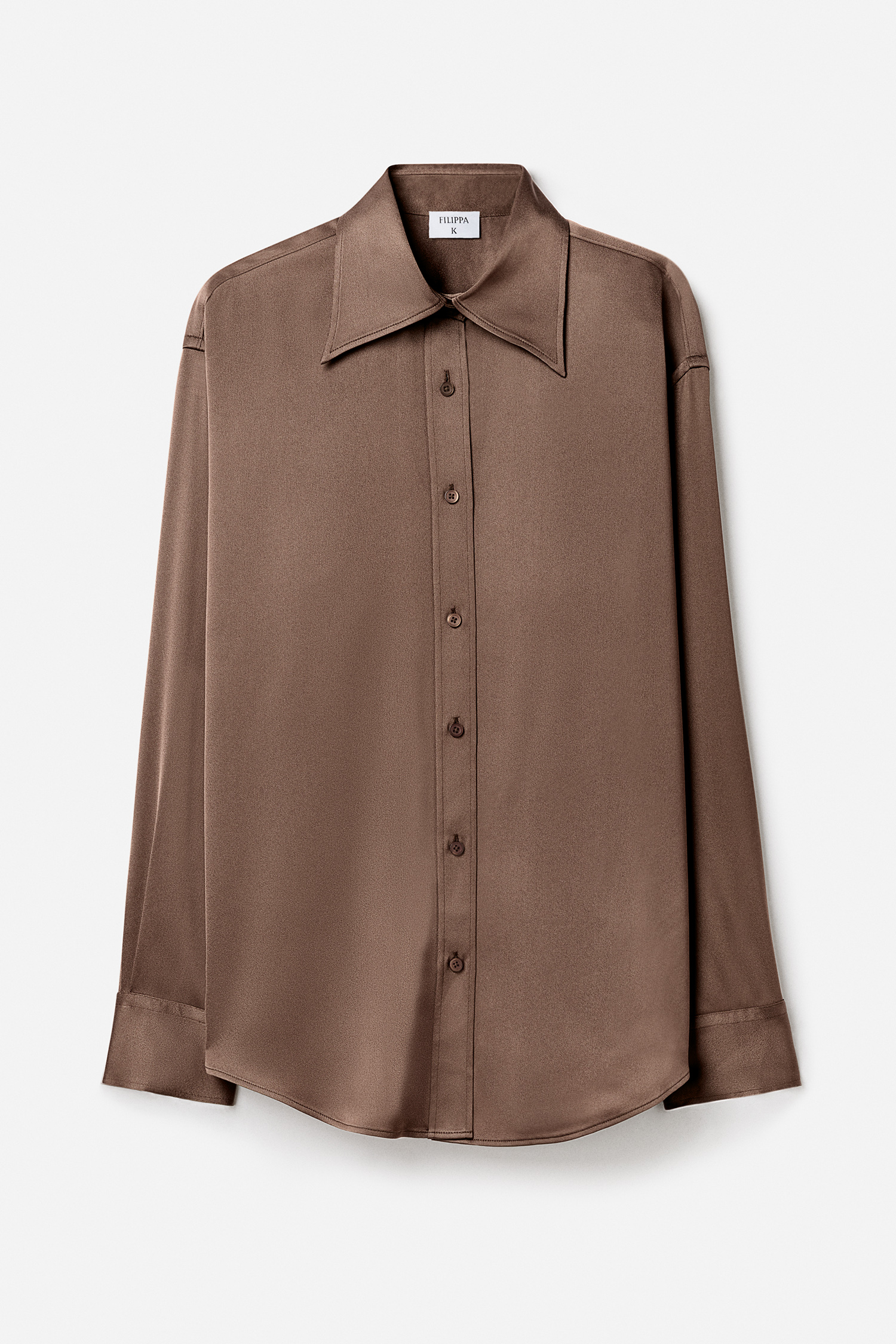 Filippa K Satin Shirt In Brown