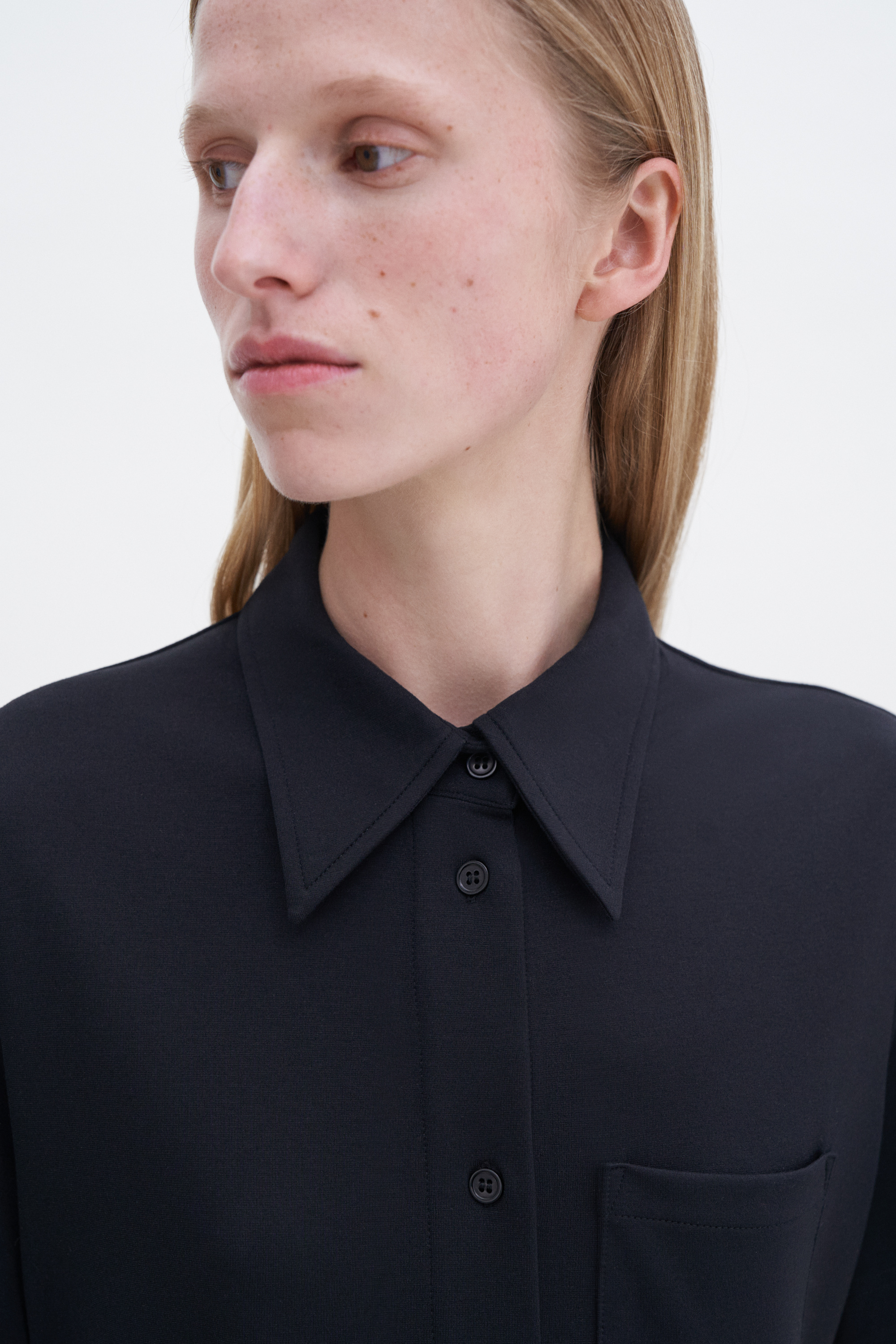 Shop Filippa K Jersey Shirt Dress In Black