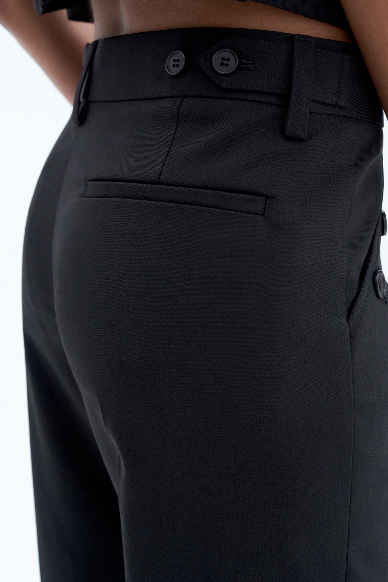 Shop Filippa K Straight Tailored Trousers In Black