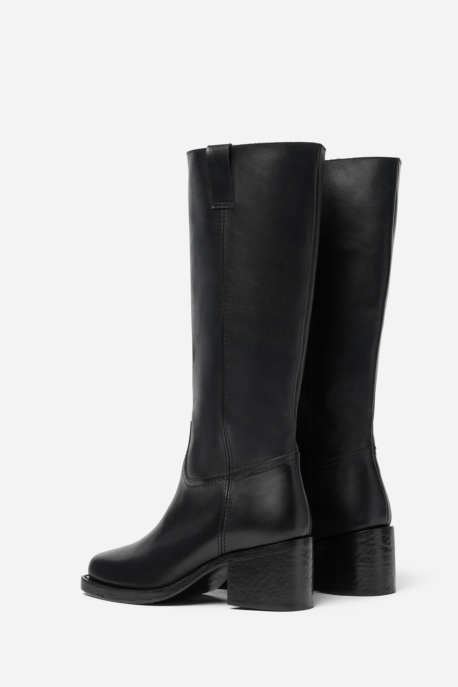 Filippa K Leather Riding Boots In Black