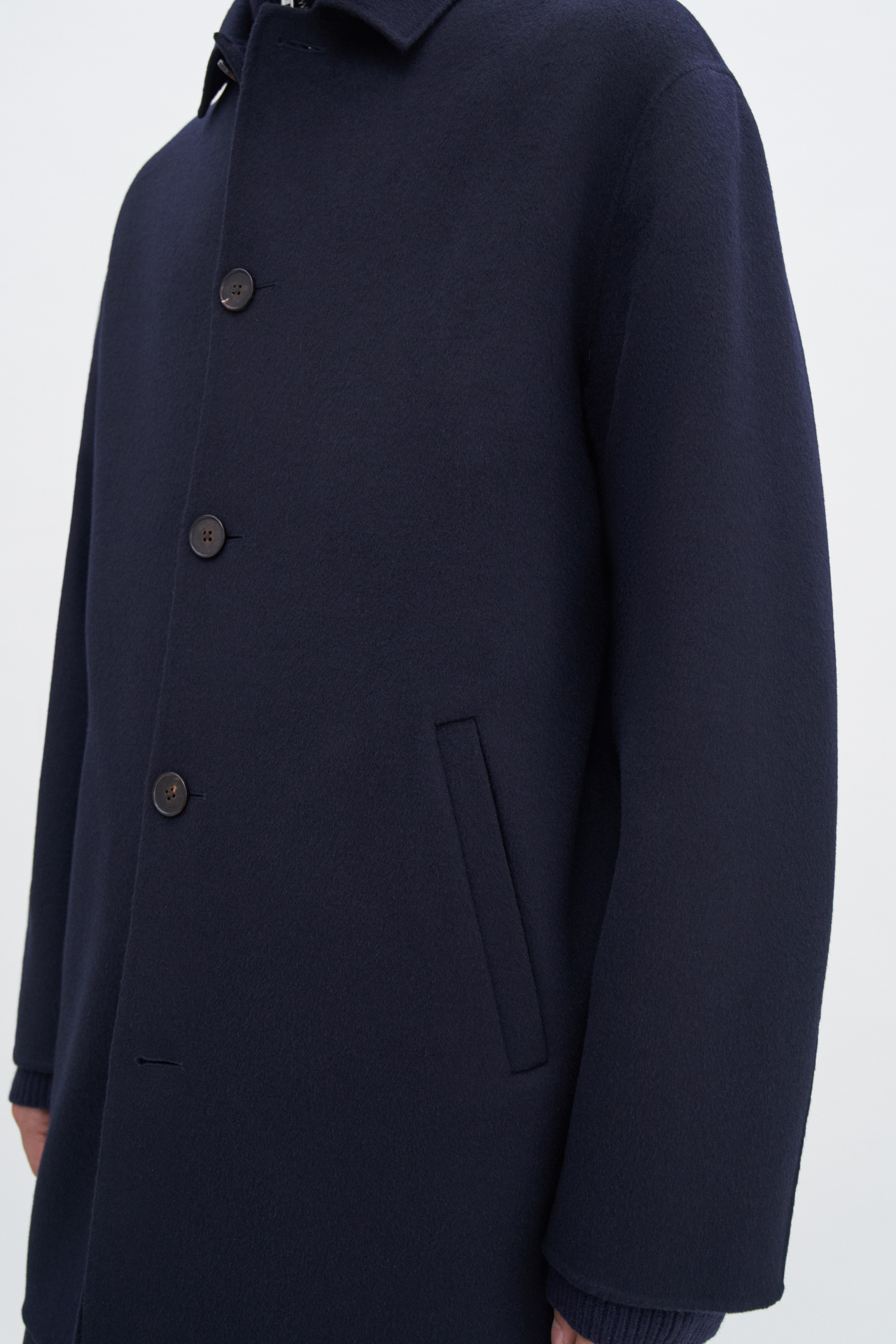 Filippa K Doublé Wool Overcoat In Blue