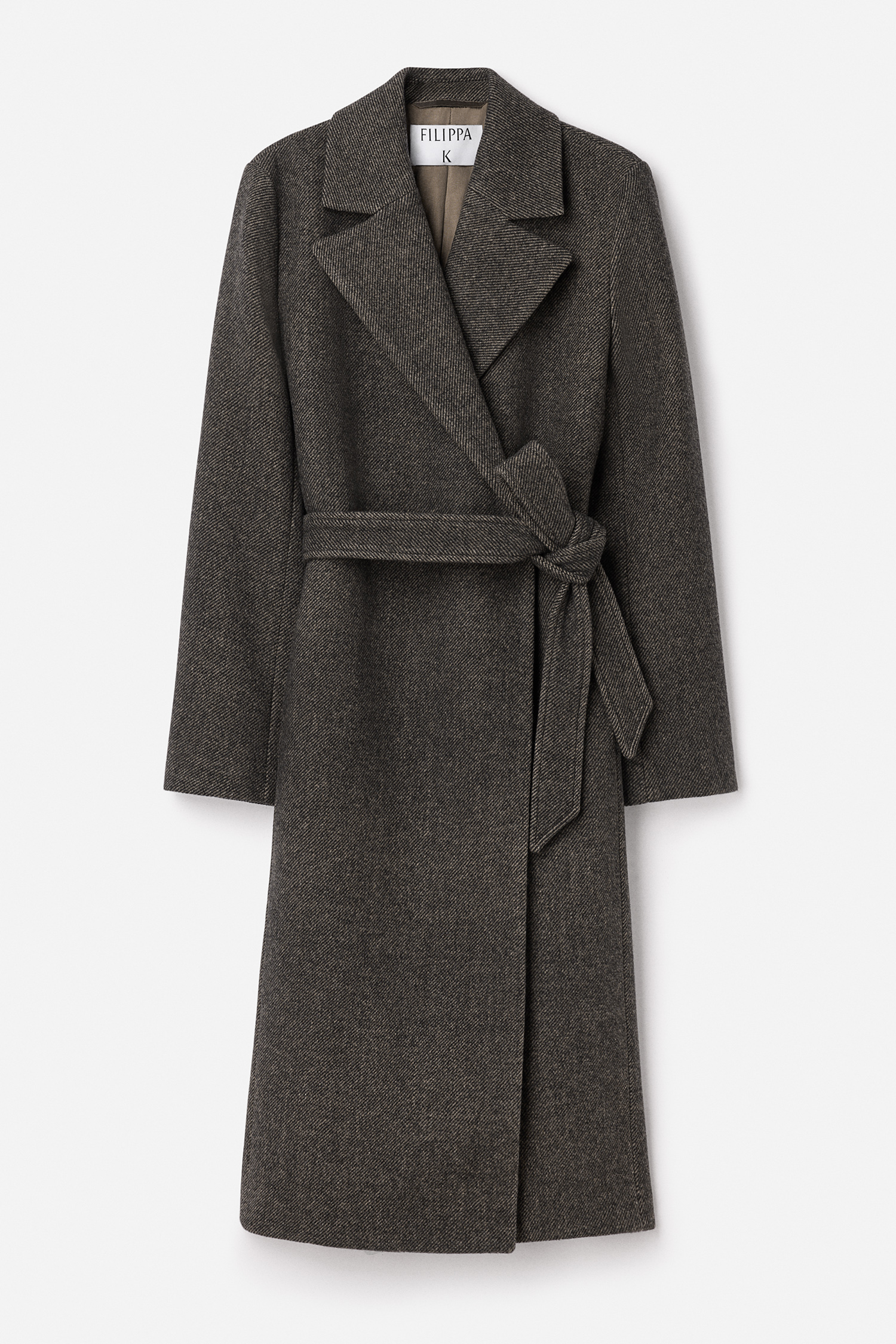 Filippa K Charlotte Twill Belted Coat In Brown