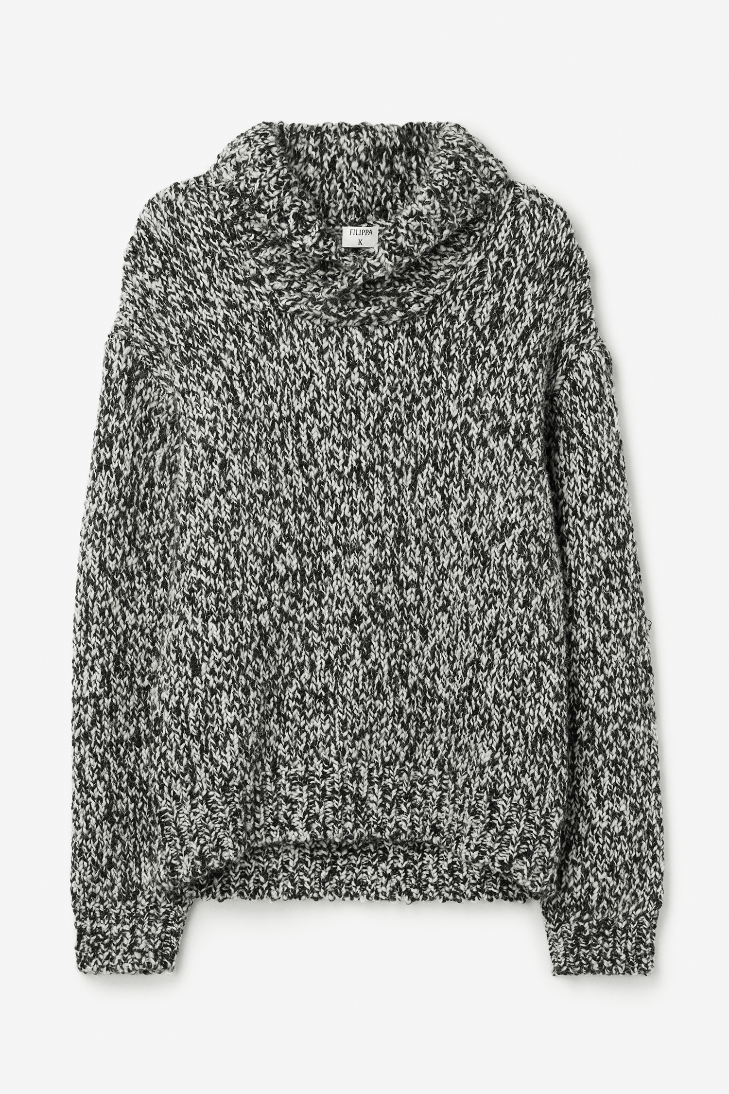 Filippa K Shawl Collar Mouliné Sweater In Gray