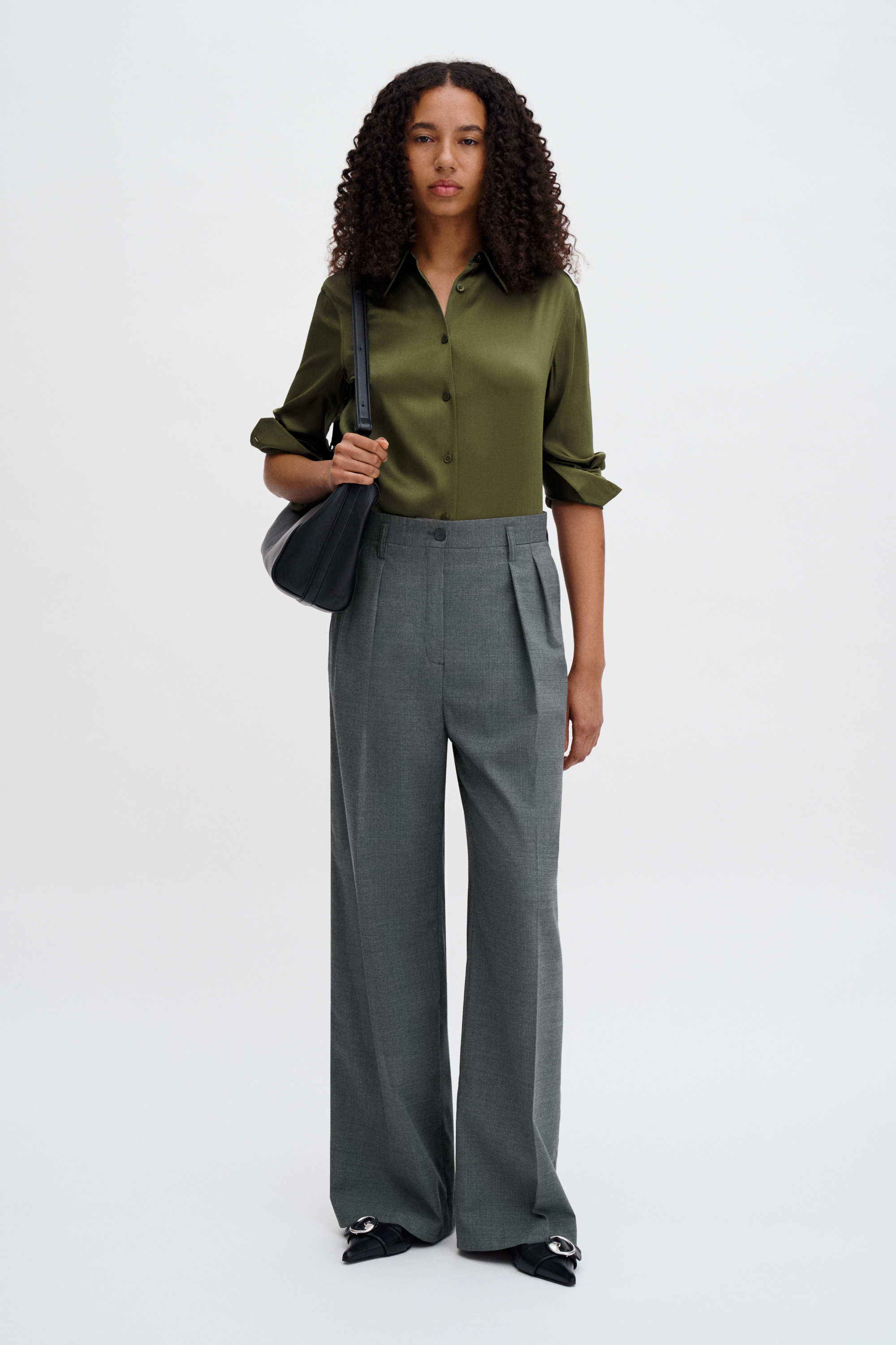 Filippa K Silk Shirt In Green