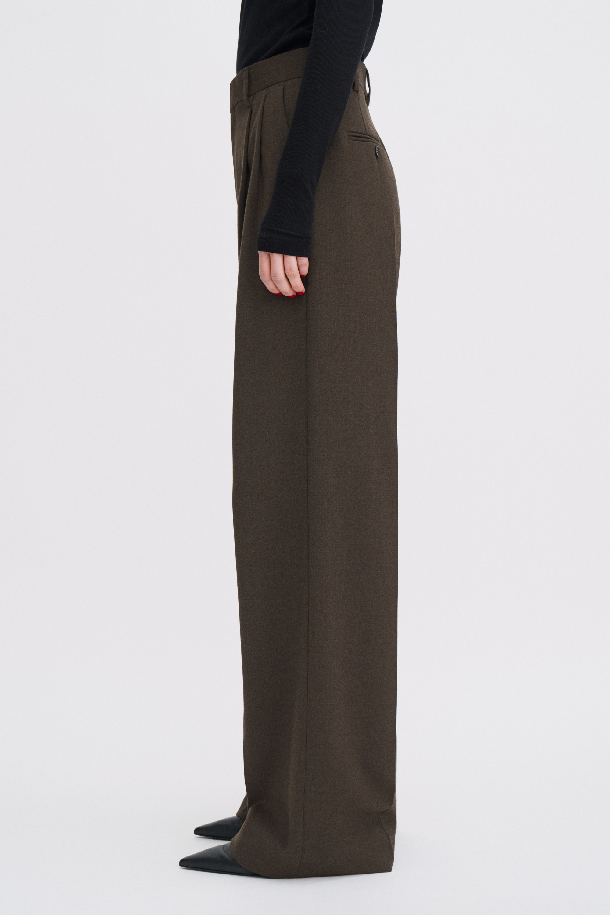 Filippa K Darcey Wool Trousers In Brown