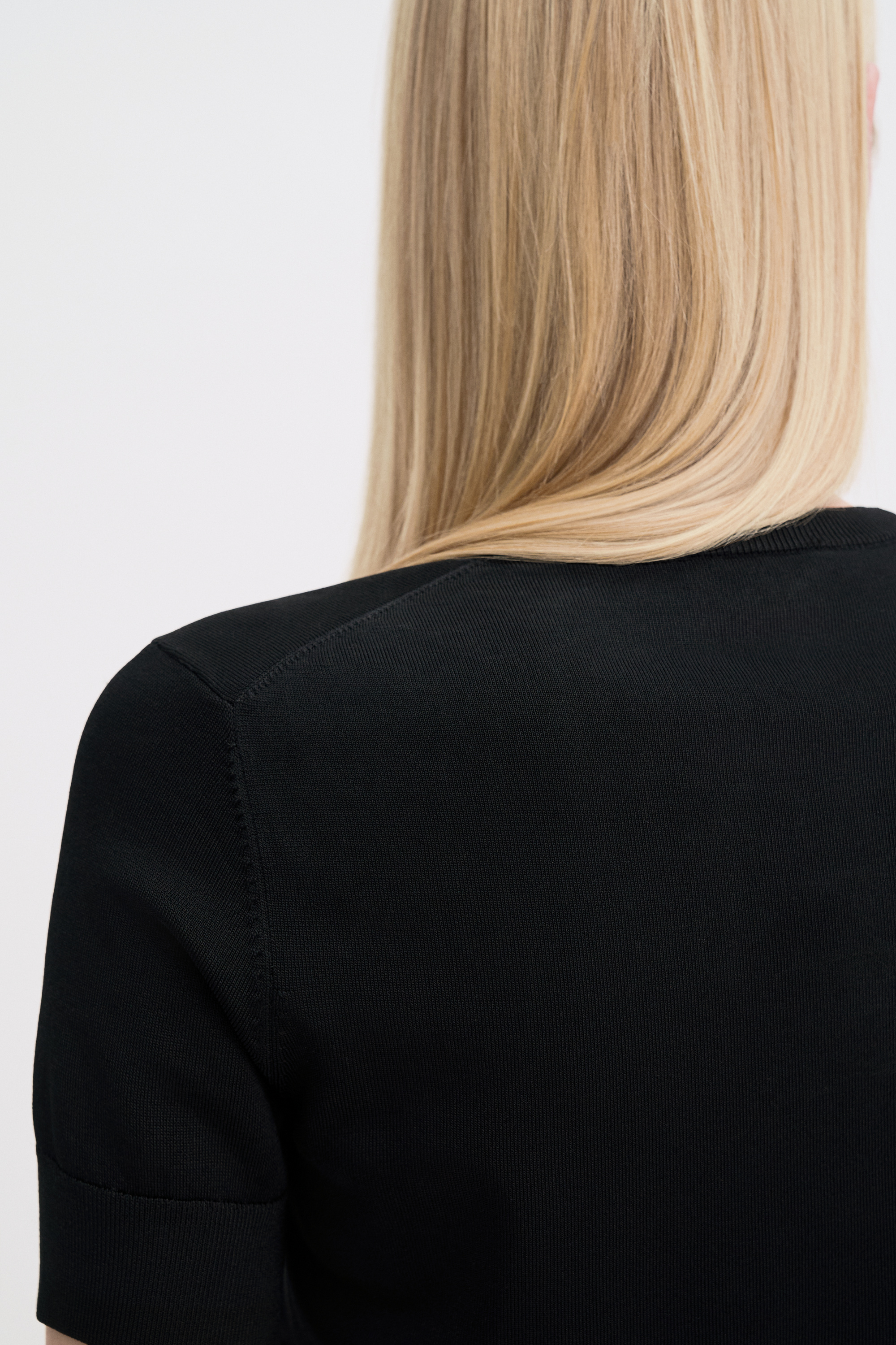 Filippa K Glossy Knit Top In Black