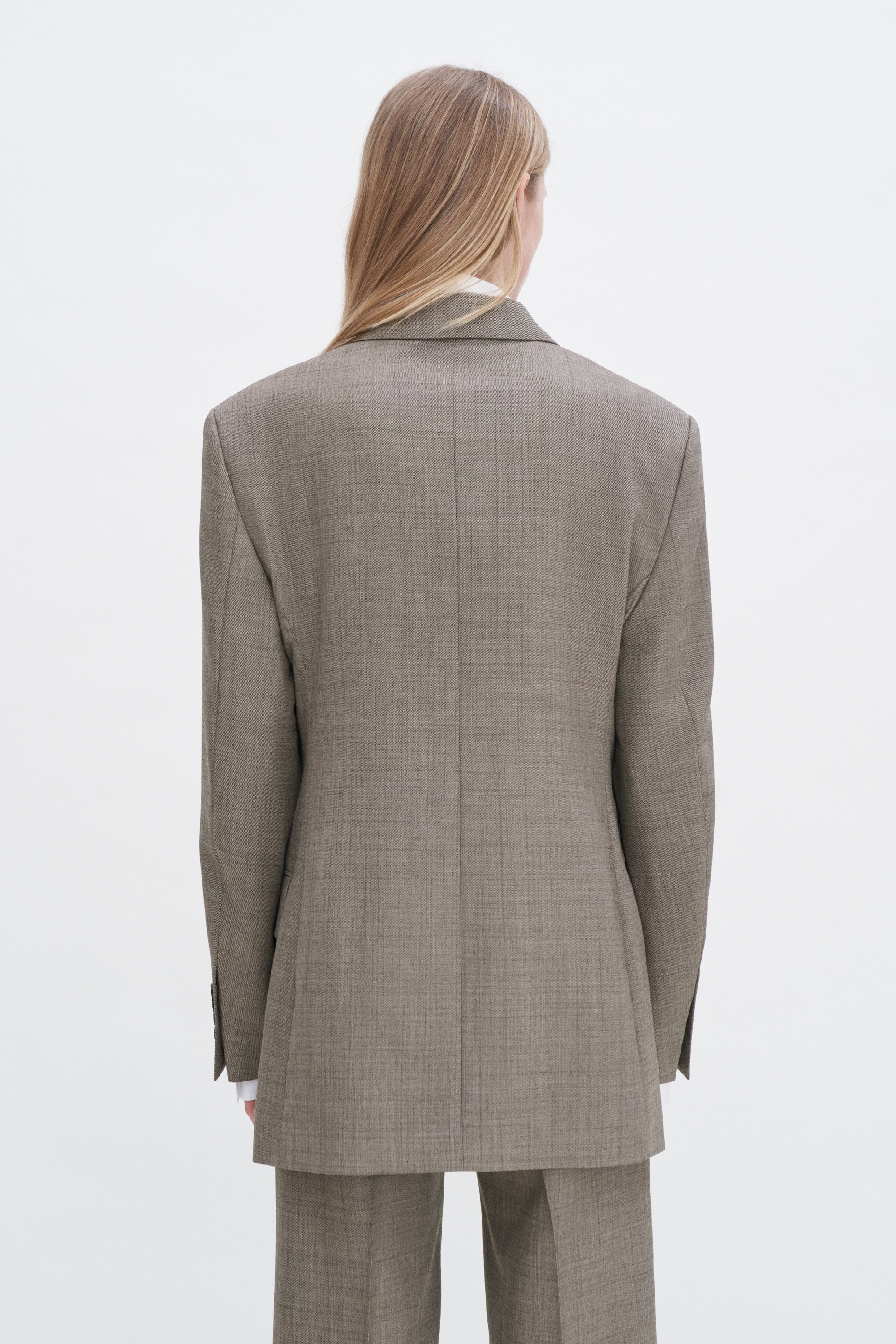 Shop Filippa K Wool Blend Single Breasted Blazer In Beige