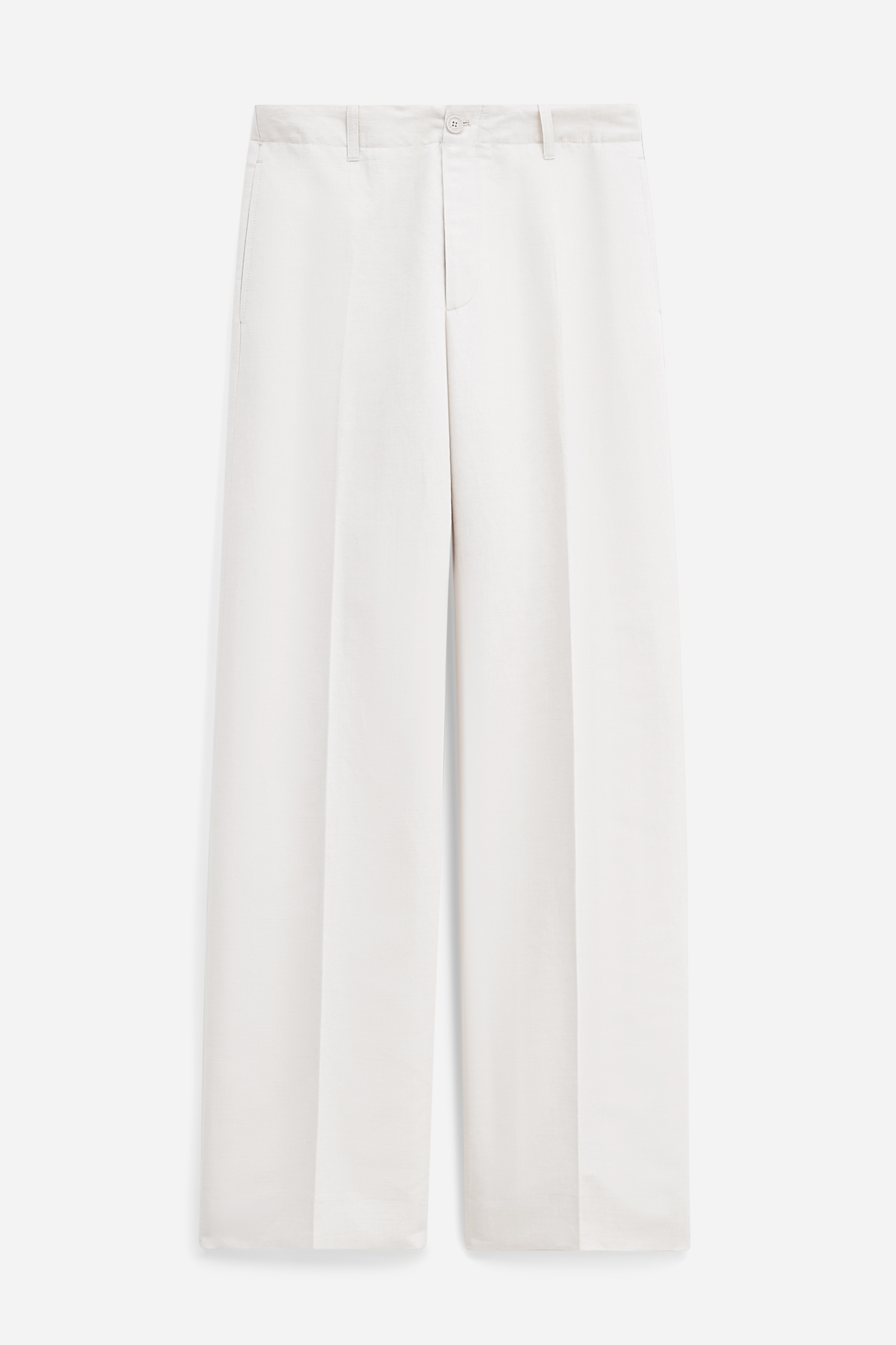Filippa K Relaxed Straight Cotton Linen Trousers In White