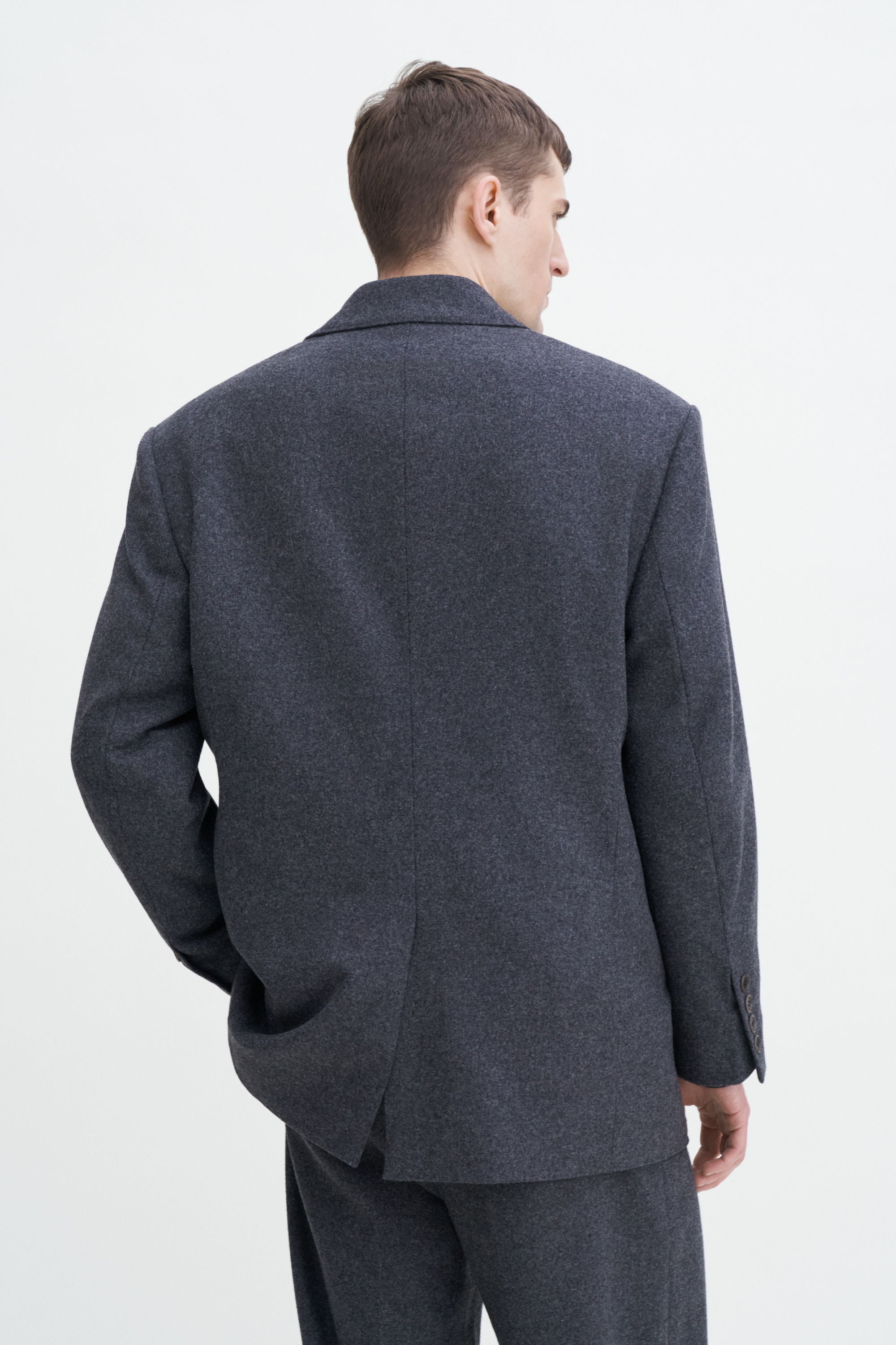 Filippa K Oversized Brushed Wool Blazer In Grey