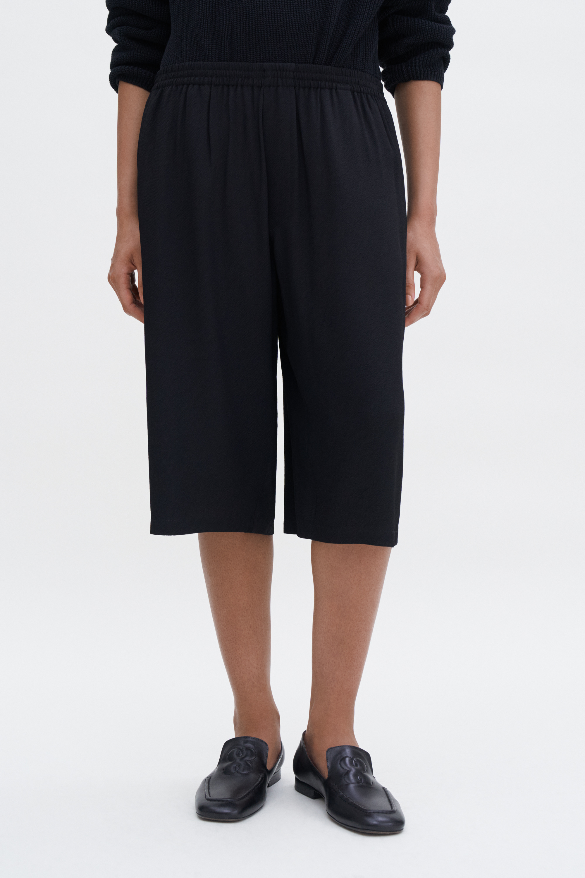 Filippa K Draped Twill Shorts In Black