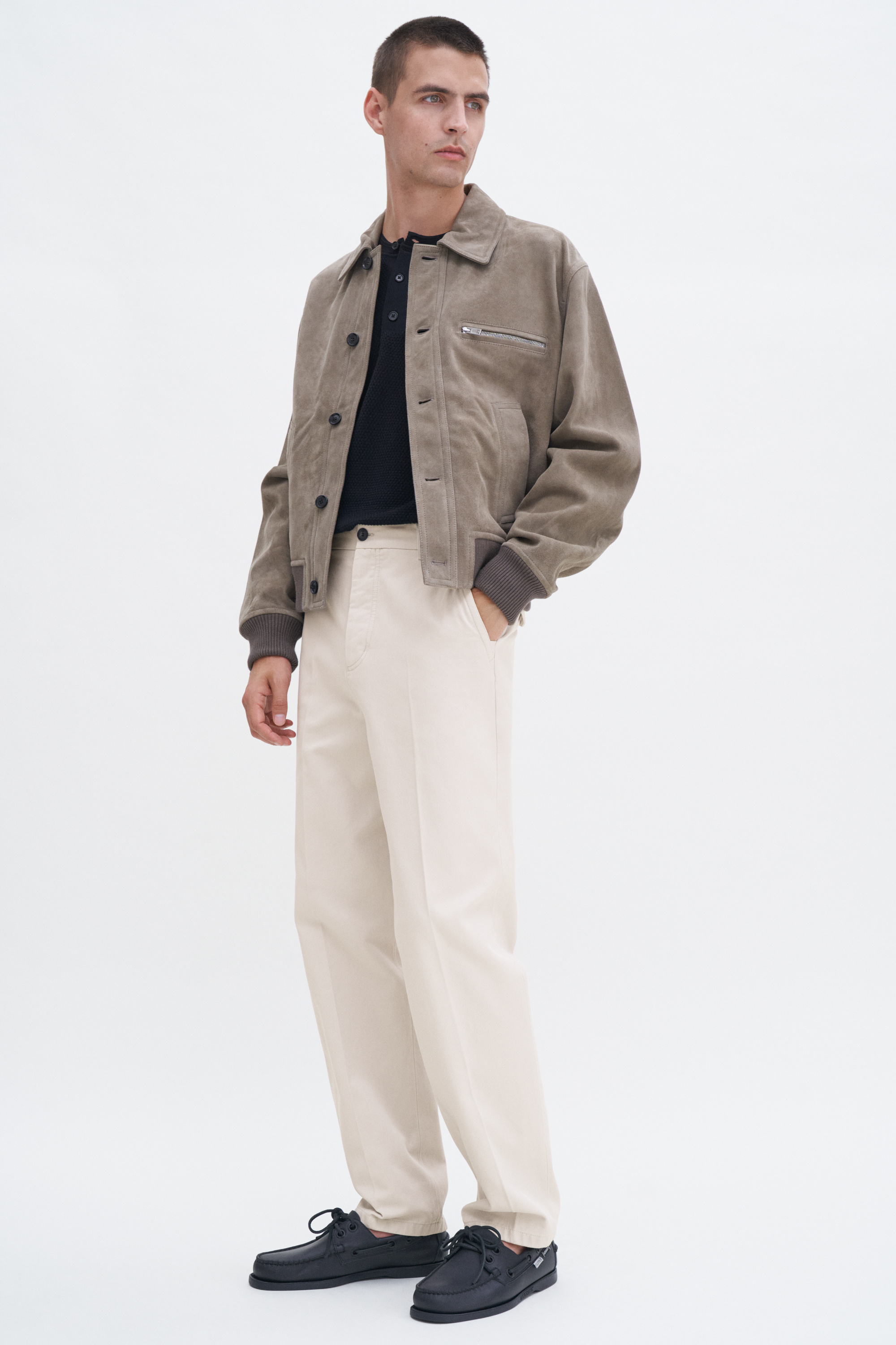 Filippa K Cotton Chino Trouser In Gray