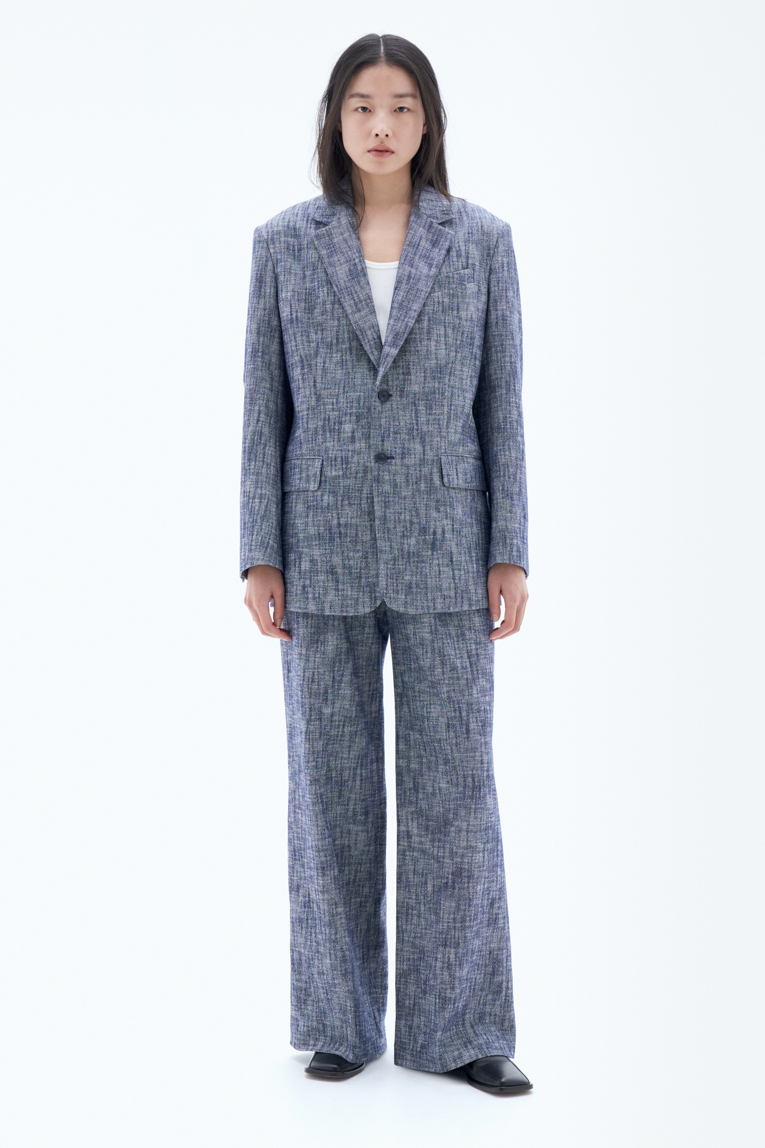 Filippa K Davina Textured Blazer In Blue