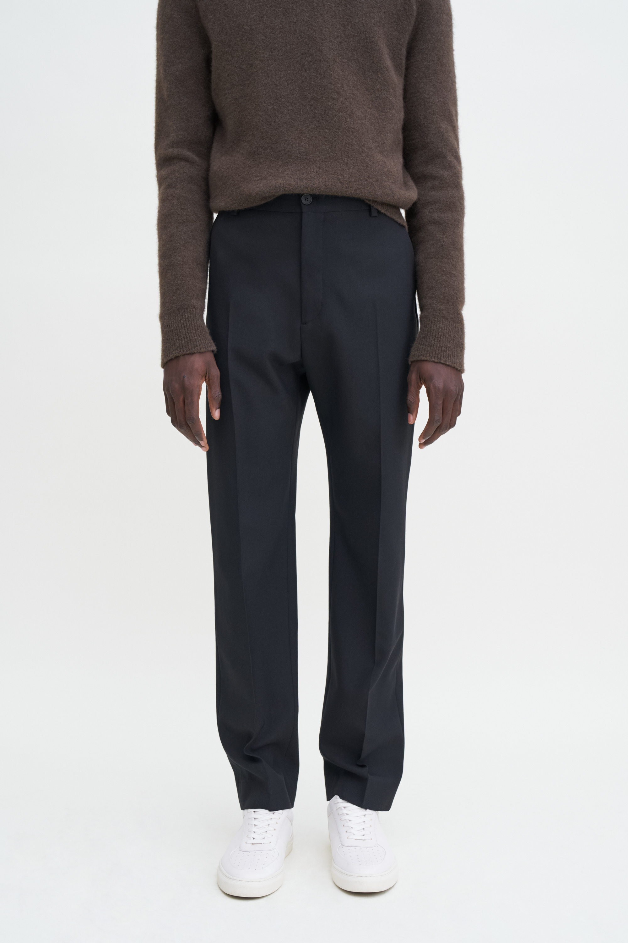 Filippa K Tapered Tailored Trousers In Black