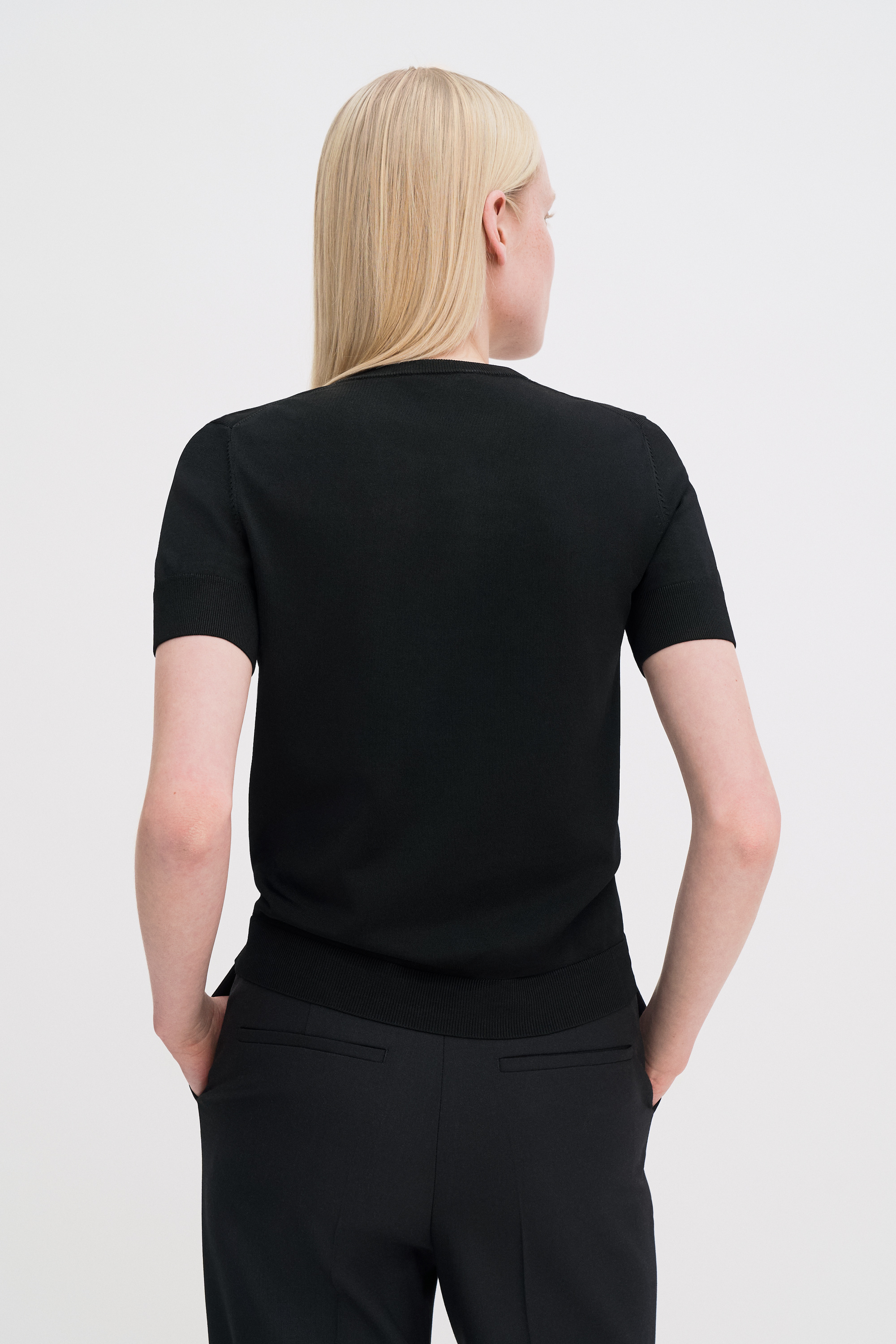 Filippa K Glossy Knit Top In Black