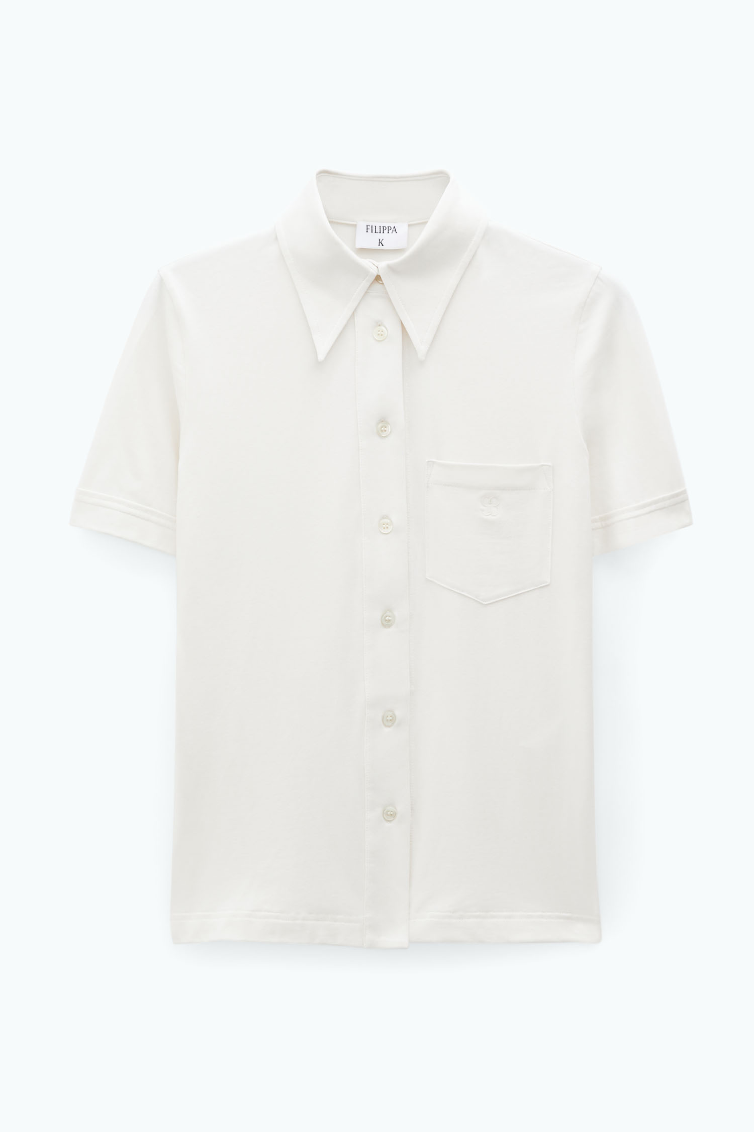 Shop Filippa K Jersey Short Sleeve Shirt In White