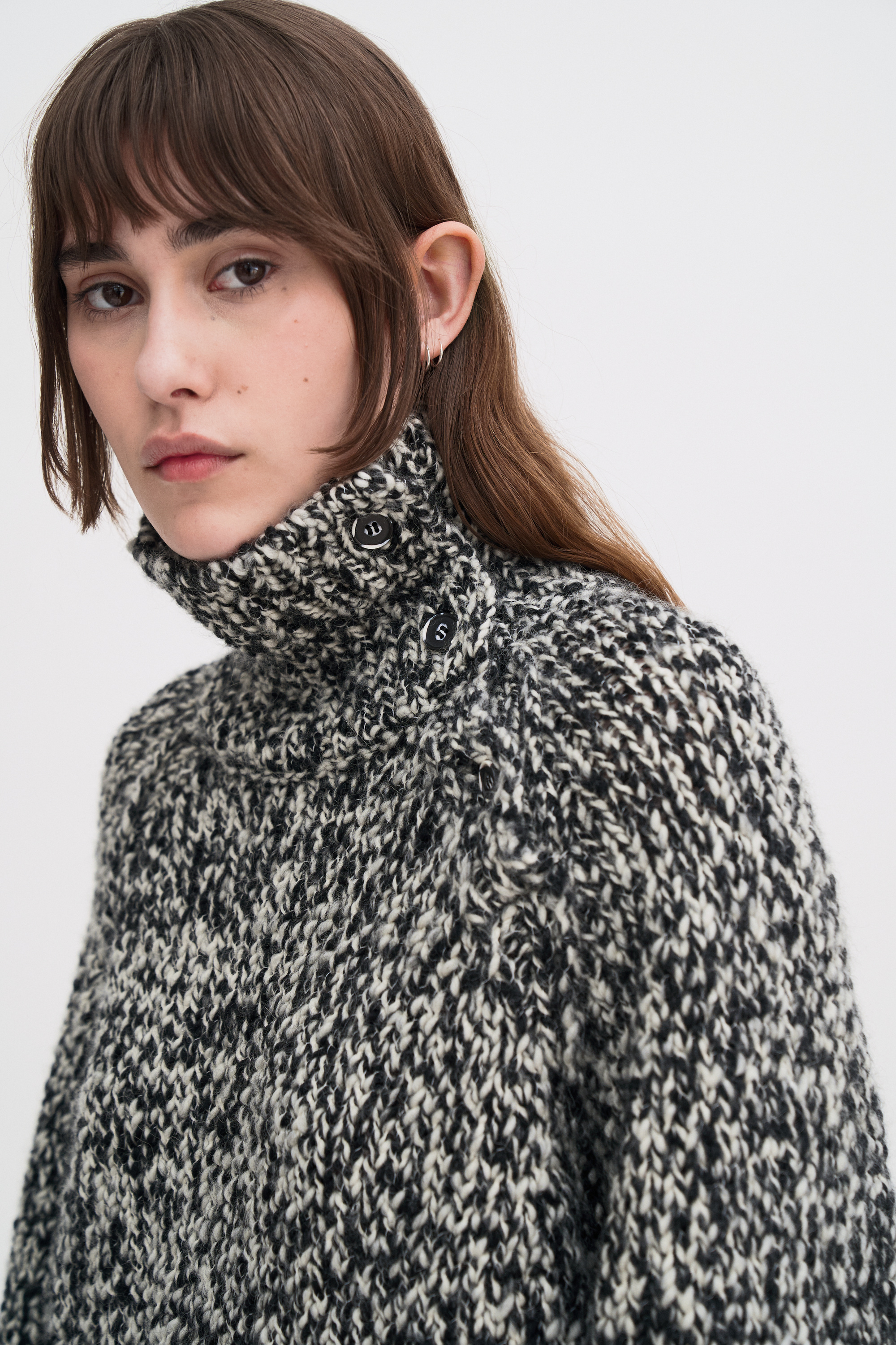 Filippa K Wool Alpaca Mouliné Sweater In Black