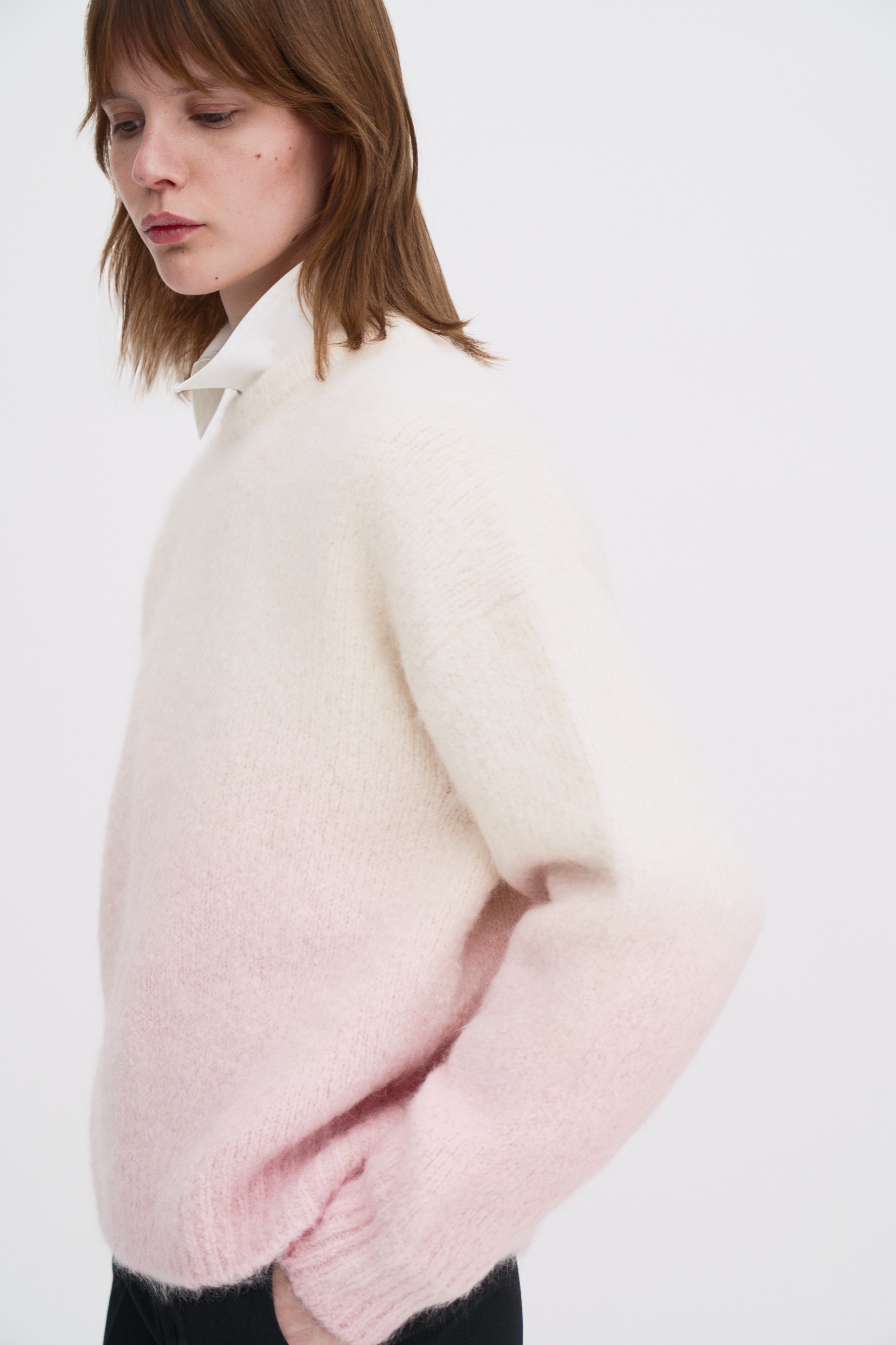 Filippa K Dip Dye Alpaca Sweater In Pink