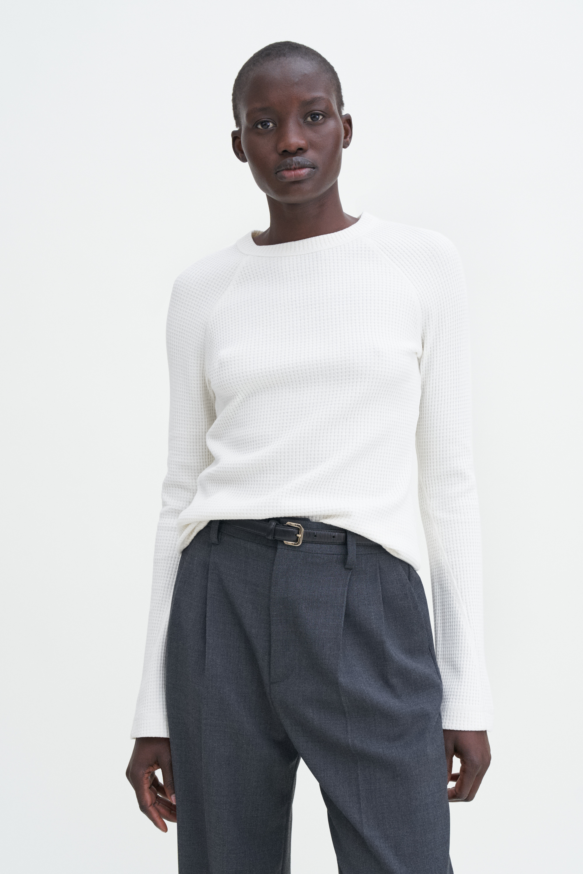 Shop Filippa K Waffle Sweater In White
