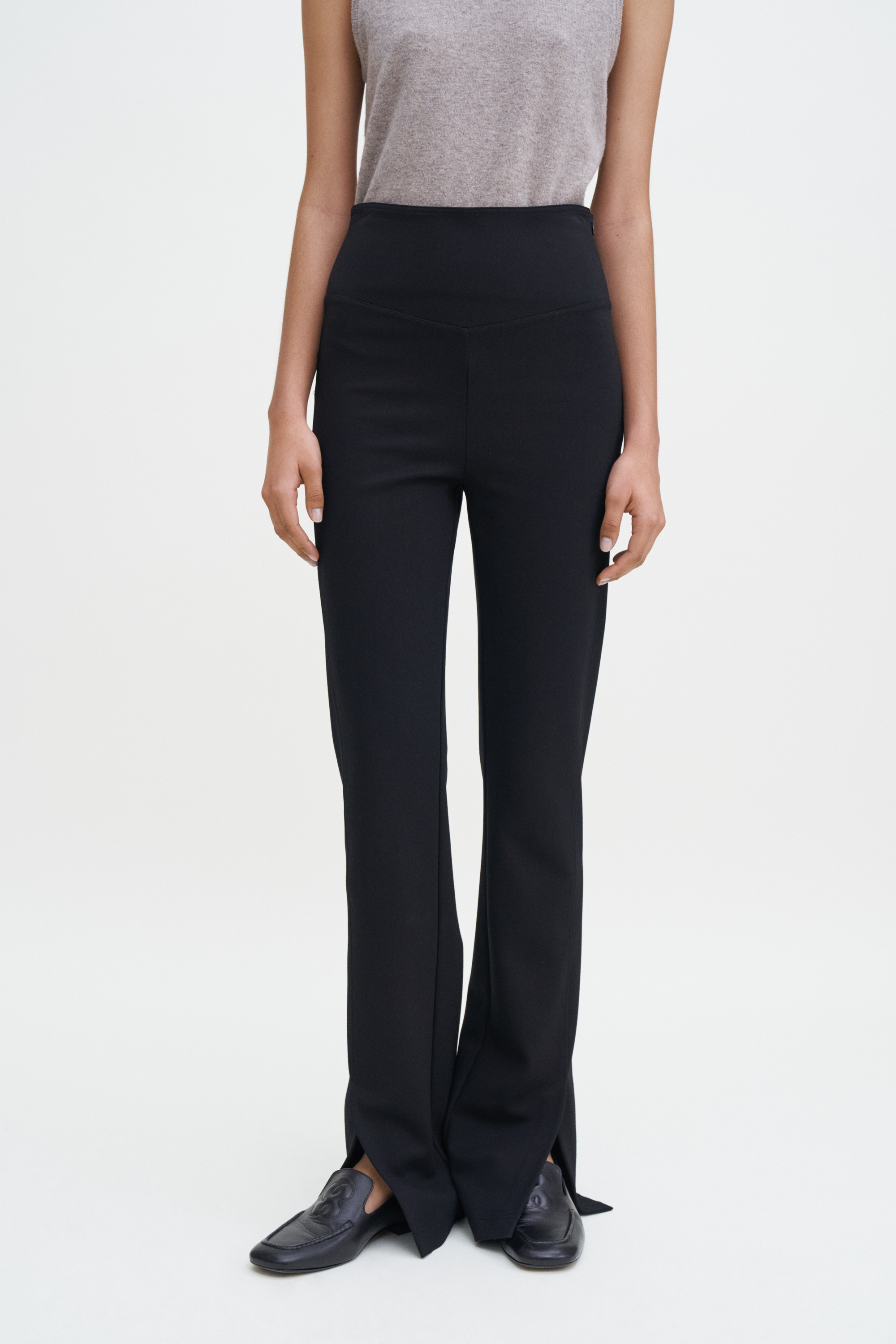 Filippa K Split Hem Jersey Trousers In Black