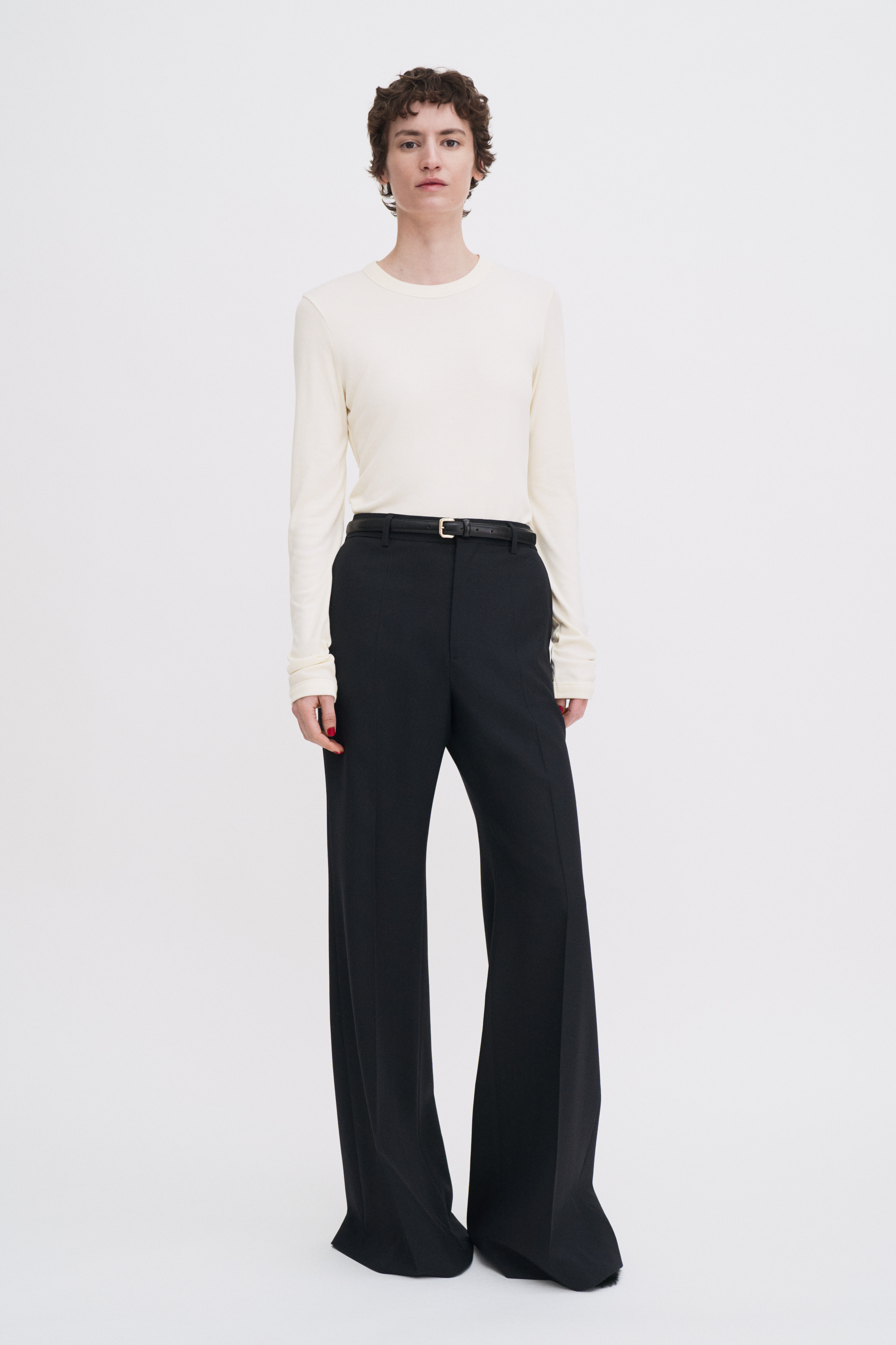 Filippa K Soft Ribbed Jersey Top In White