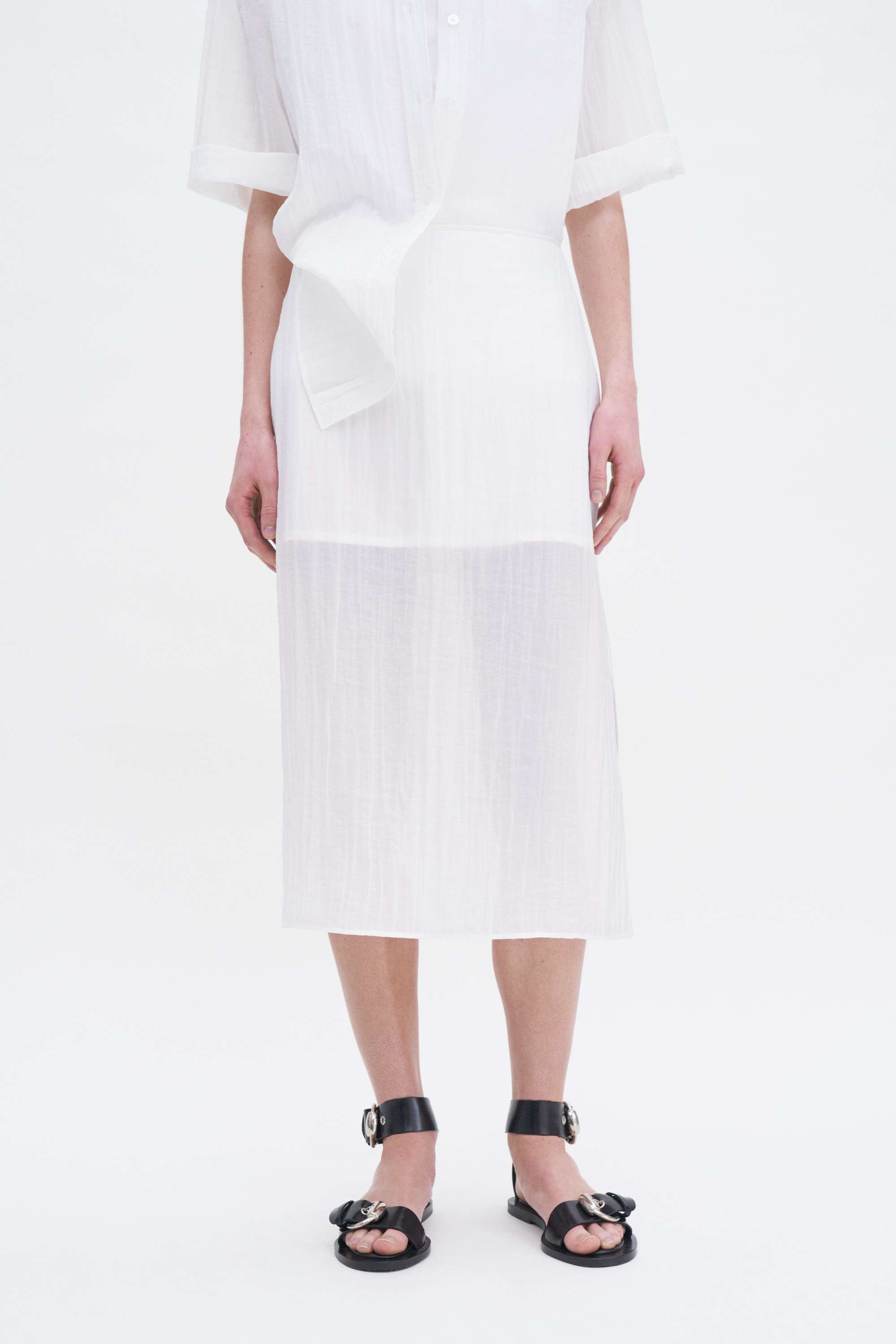 Filippa K Crinkle Skirt In White