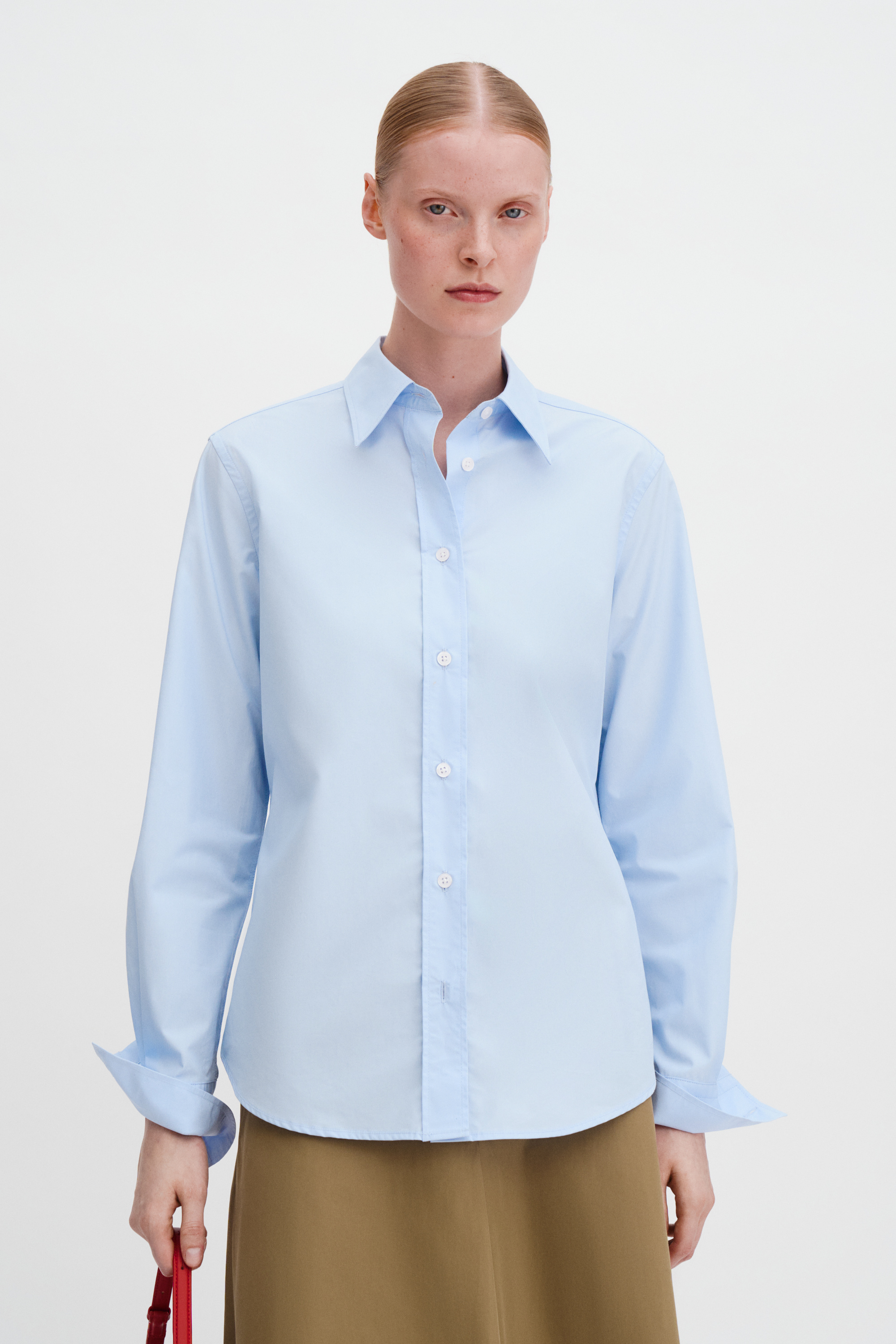 Filippa K Classic Poplin Shirt In Blue
