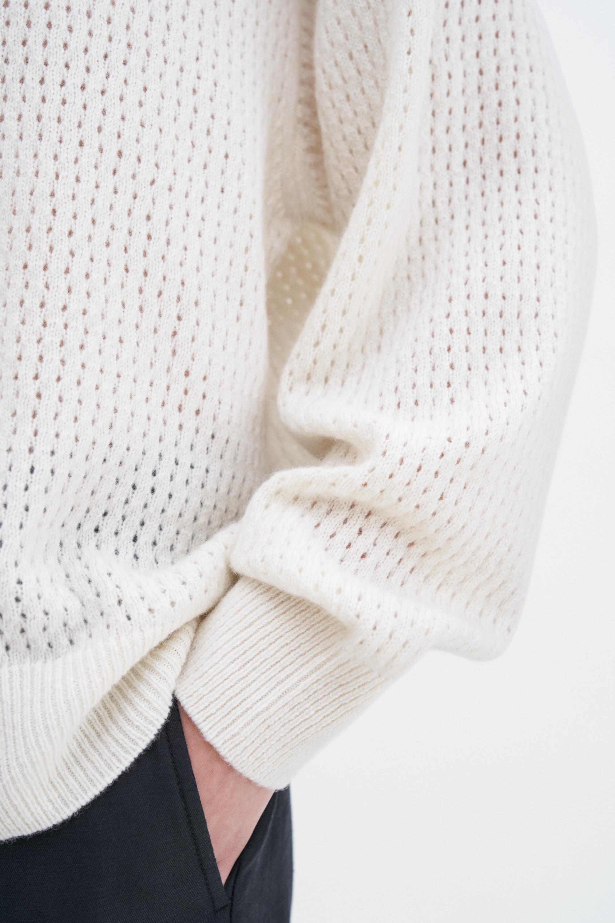 Shop Filippa K Pointelle Knit Sweater In White