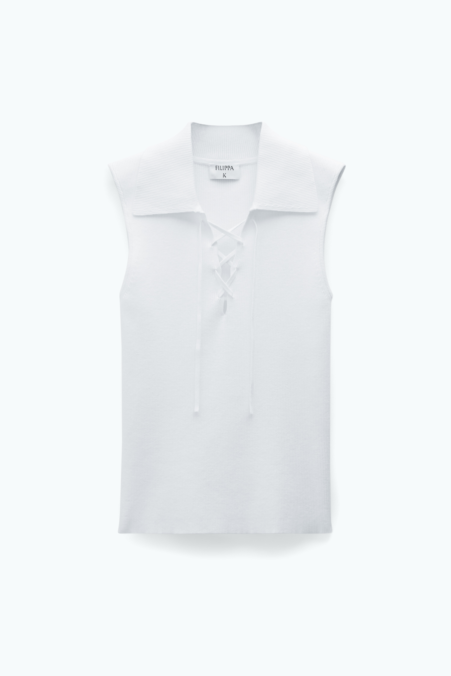 Filippa K Laced Collar Top In White