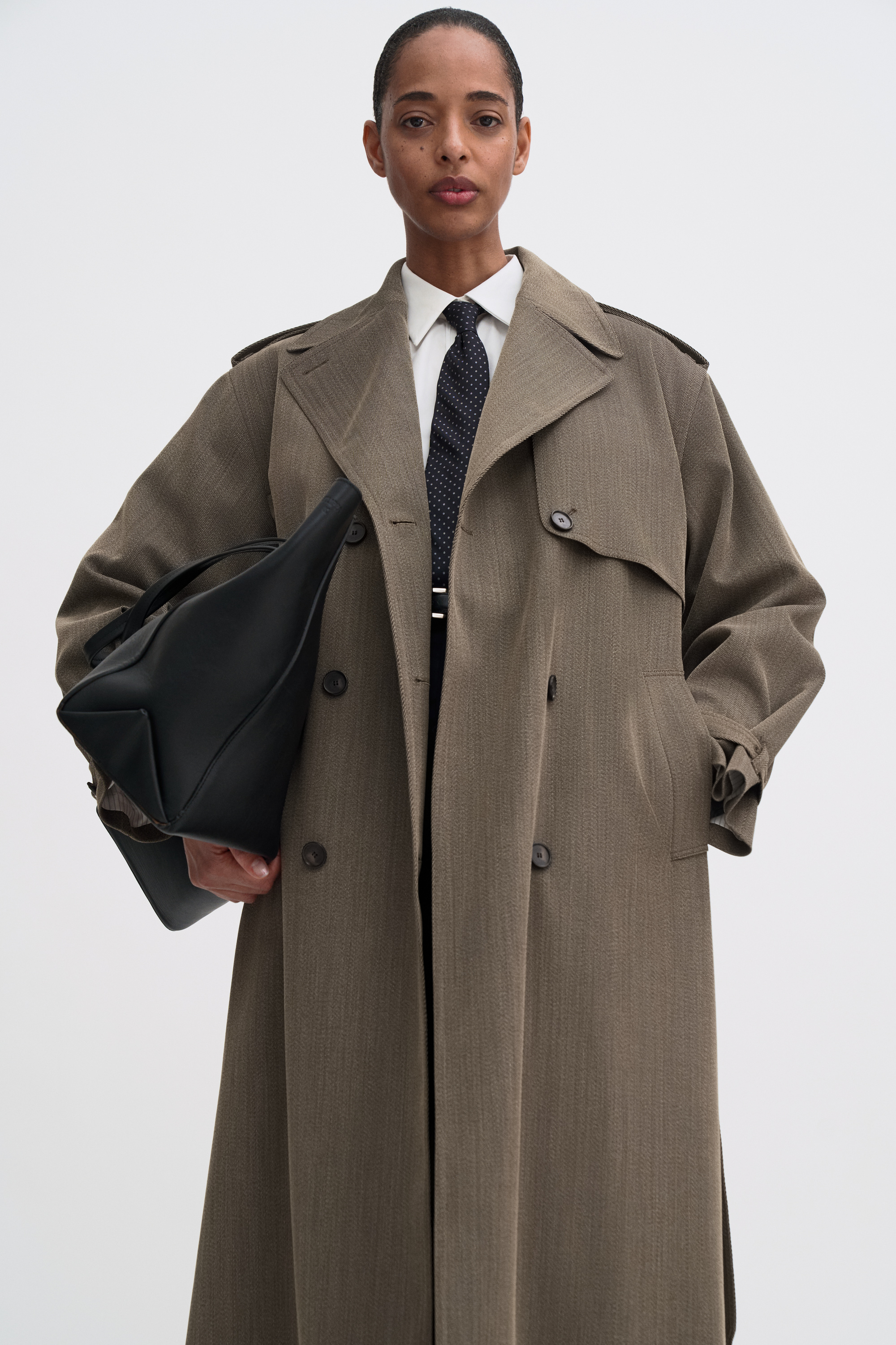 Filippa K Julia Oversized Trench Coat In Brown
