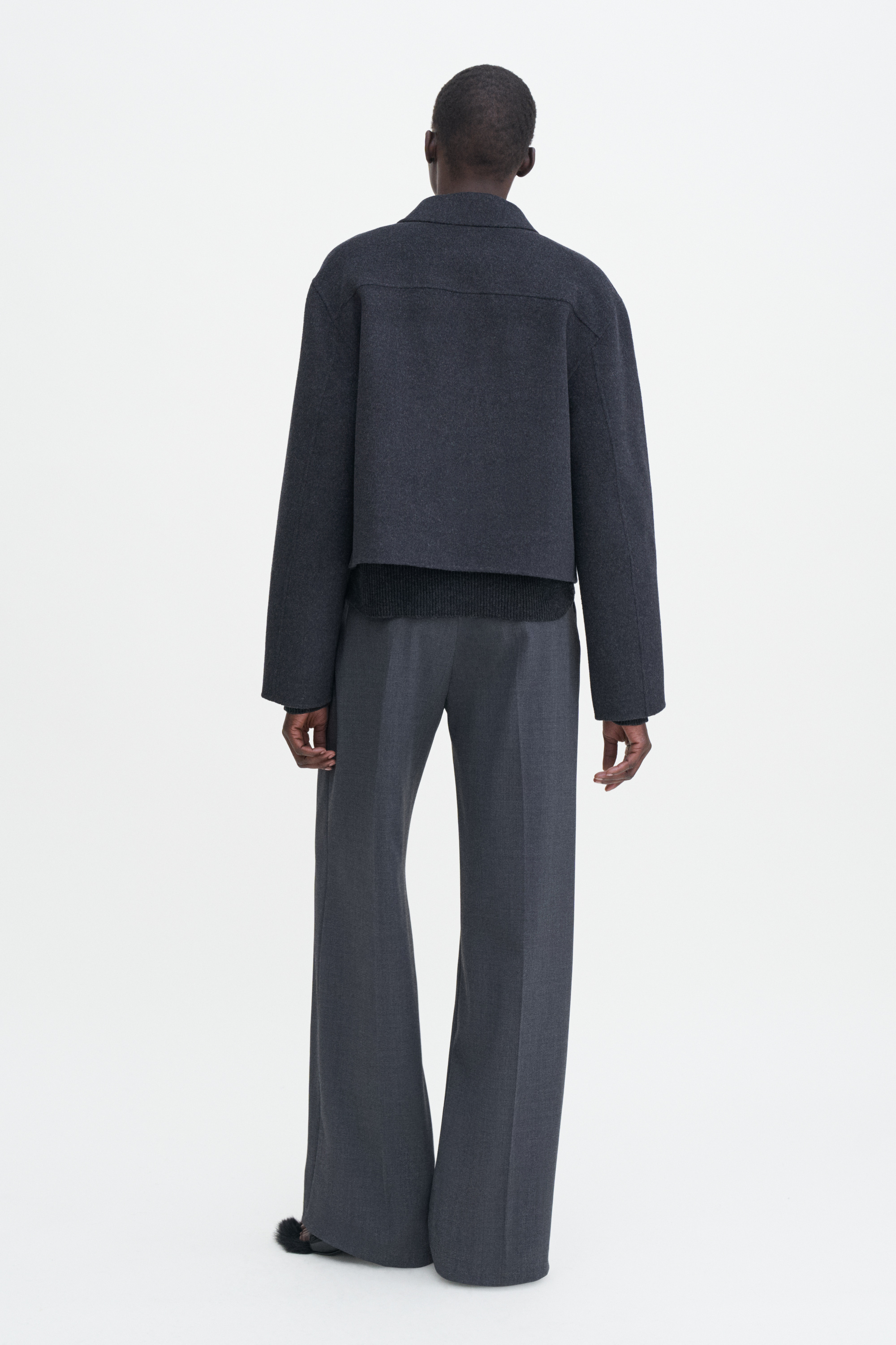 Filippa K Short Wool Cashmere Jacket In Grey