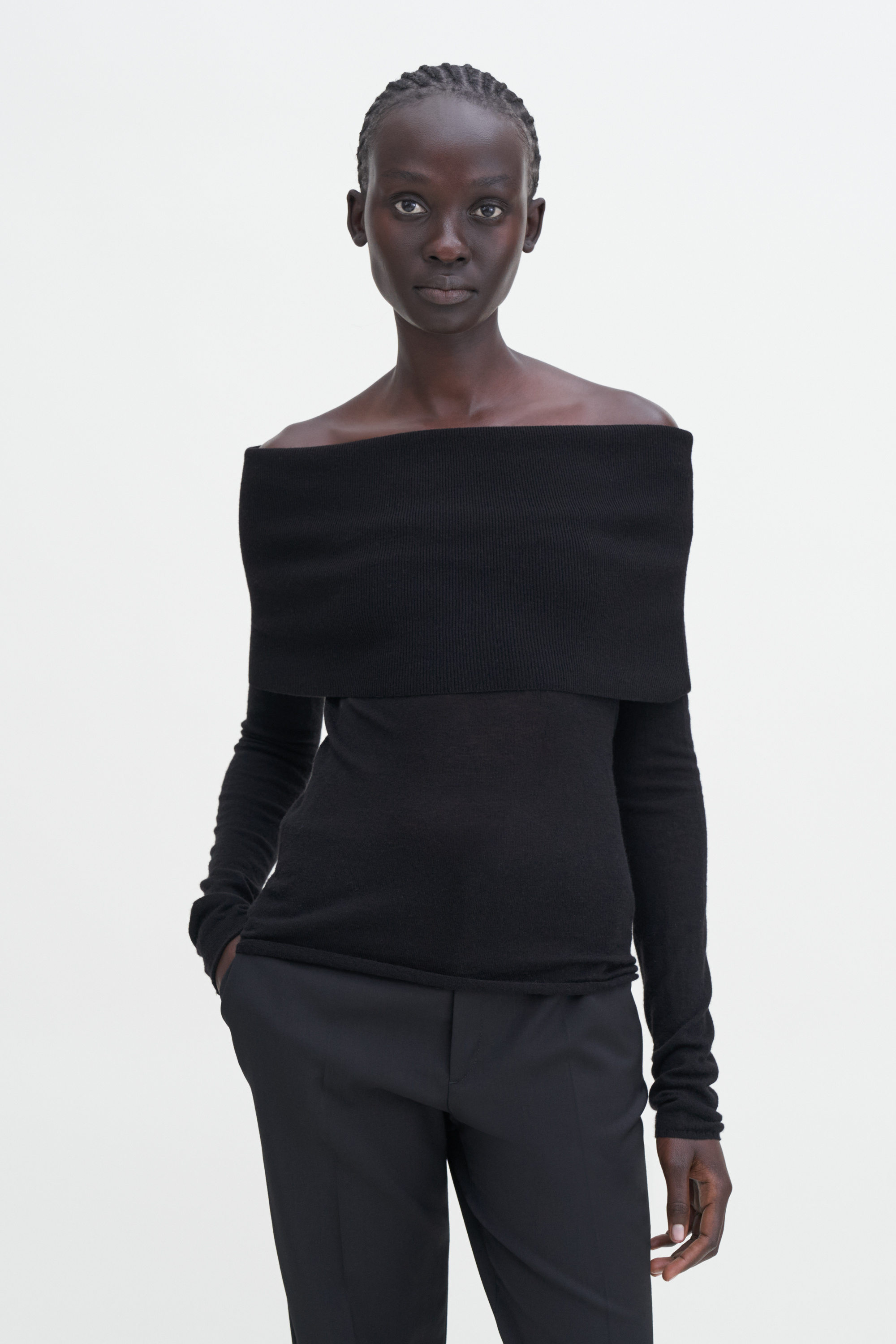 Filippa K Light Off Shoulder Top In Black