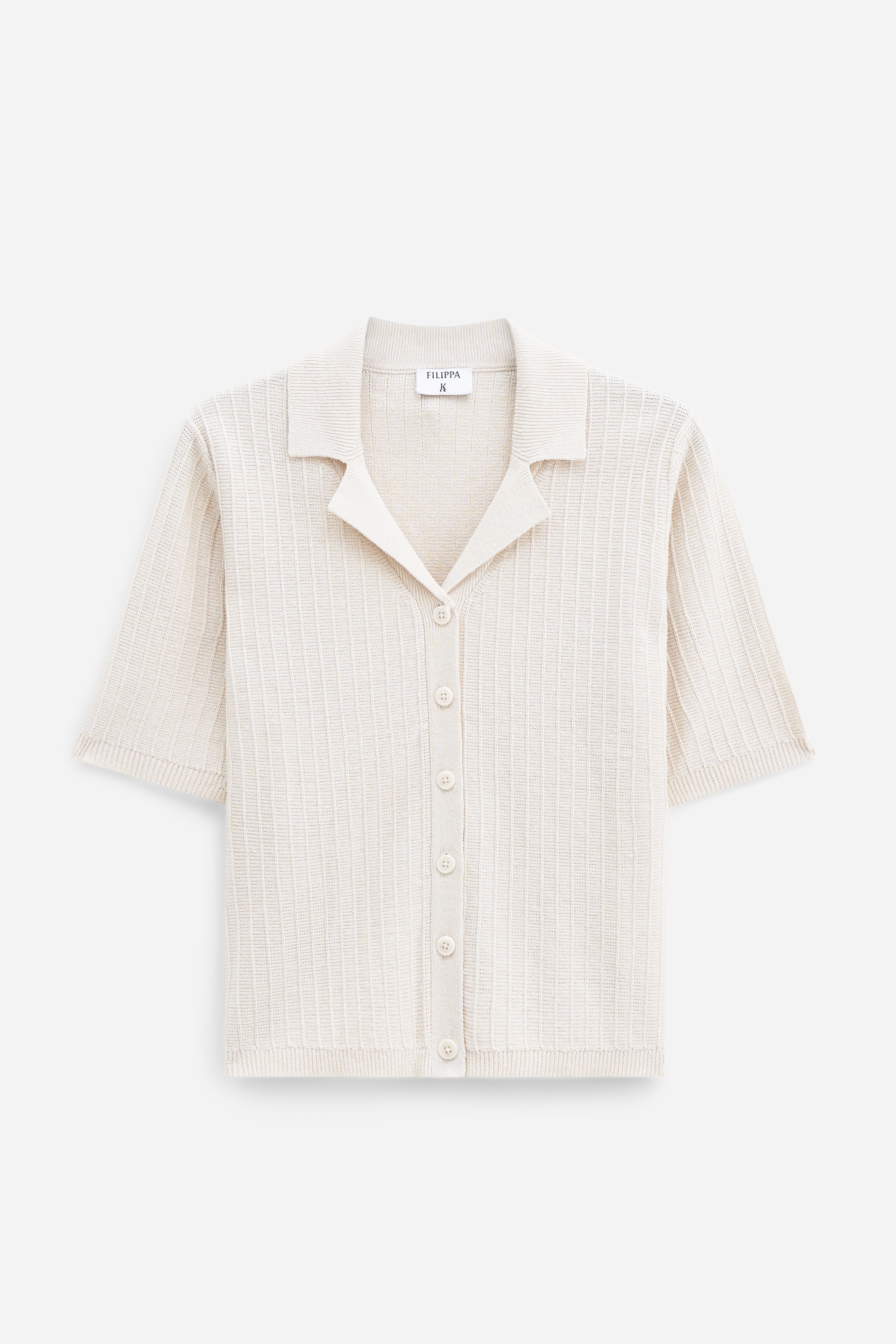 Filippa K Shortsleeve Collar Cardigan In White