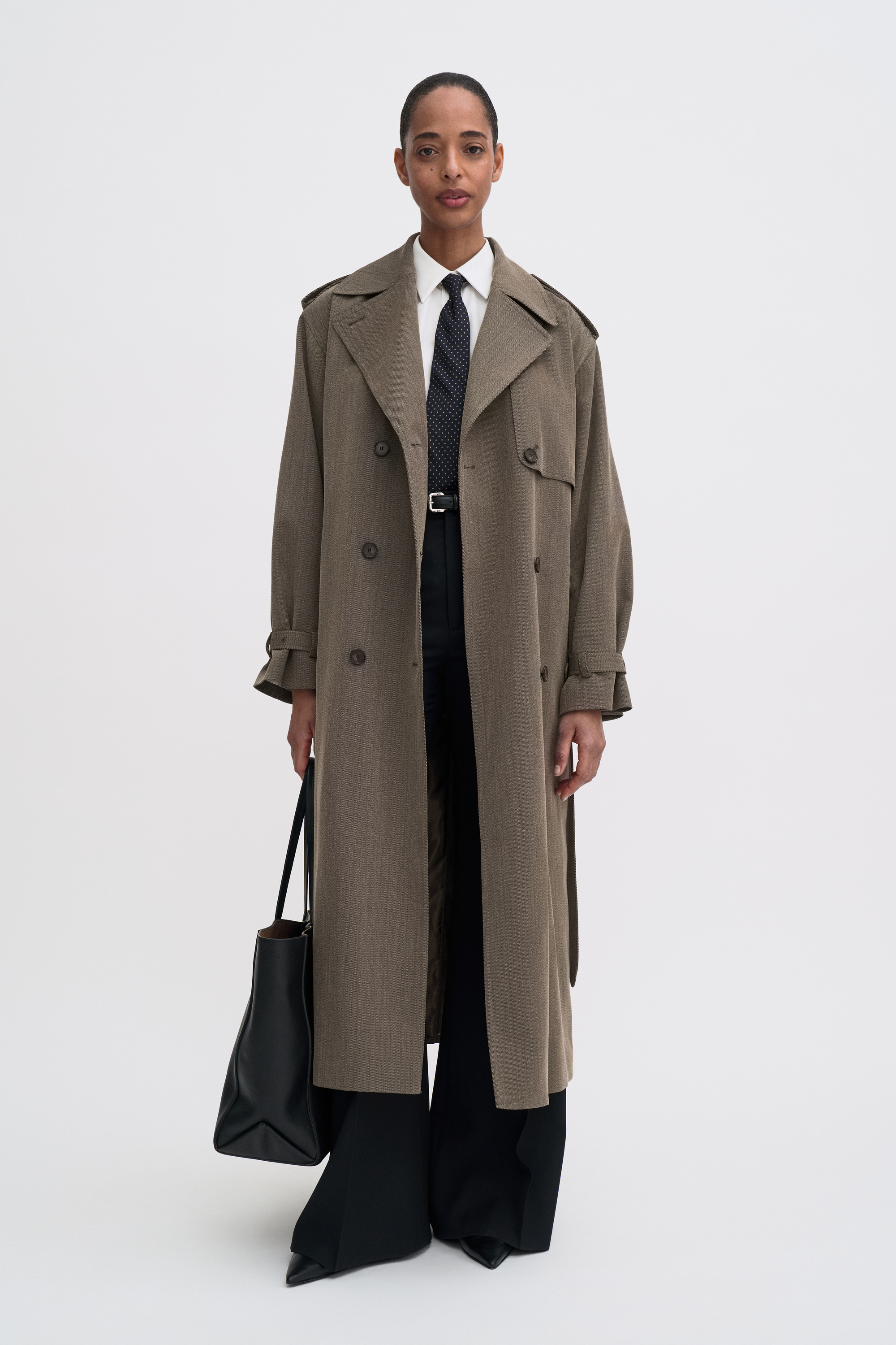 Filippa K Julia Oversized Trench Coat In Brown