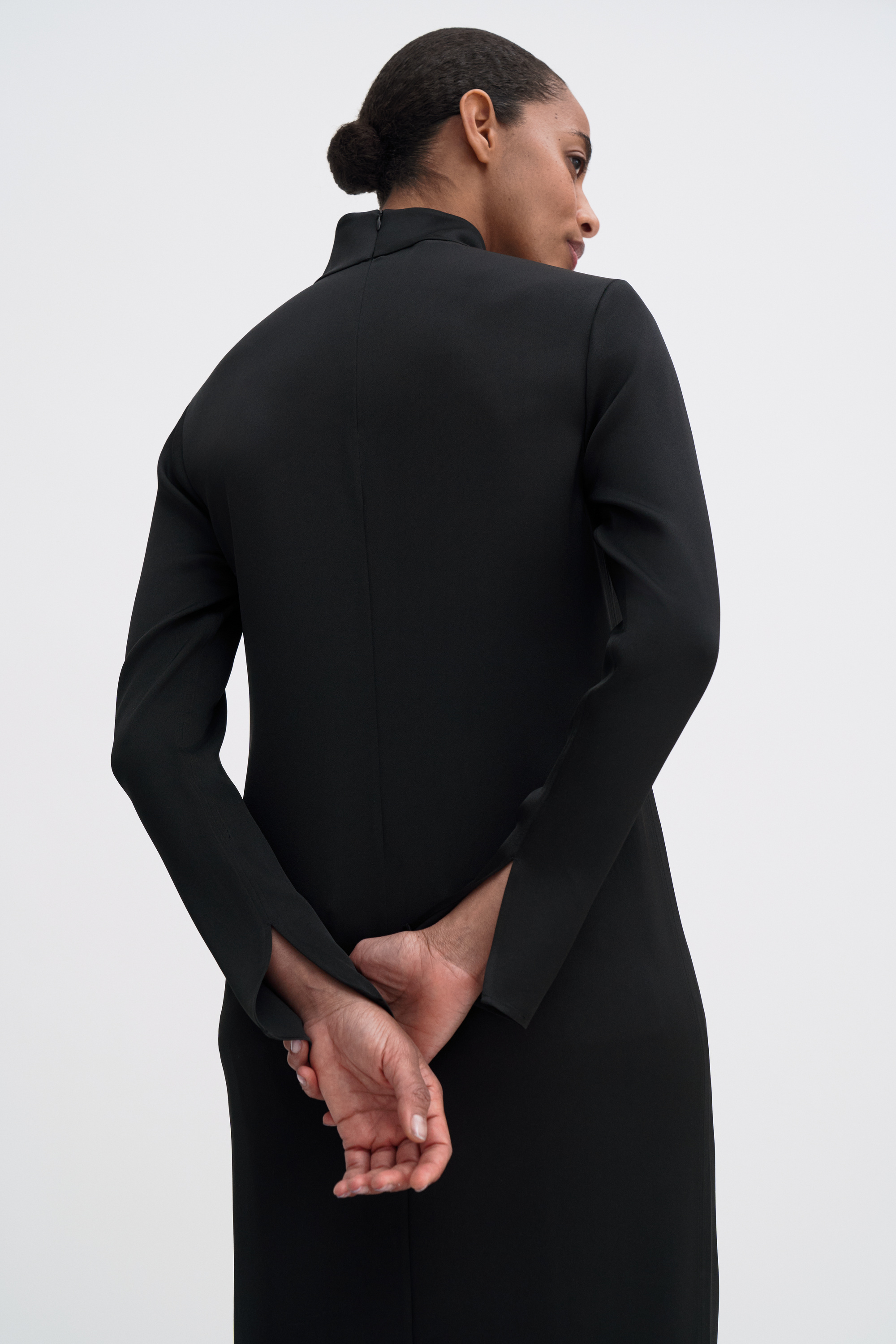 Filippa K Turtleneck Satin Dress In Black
