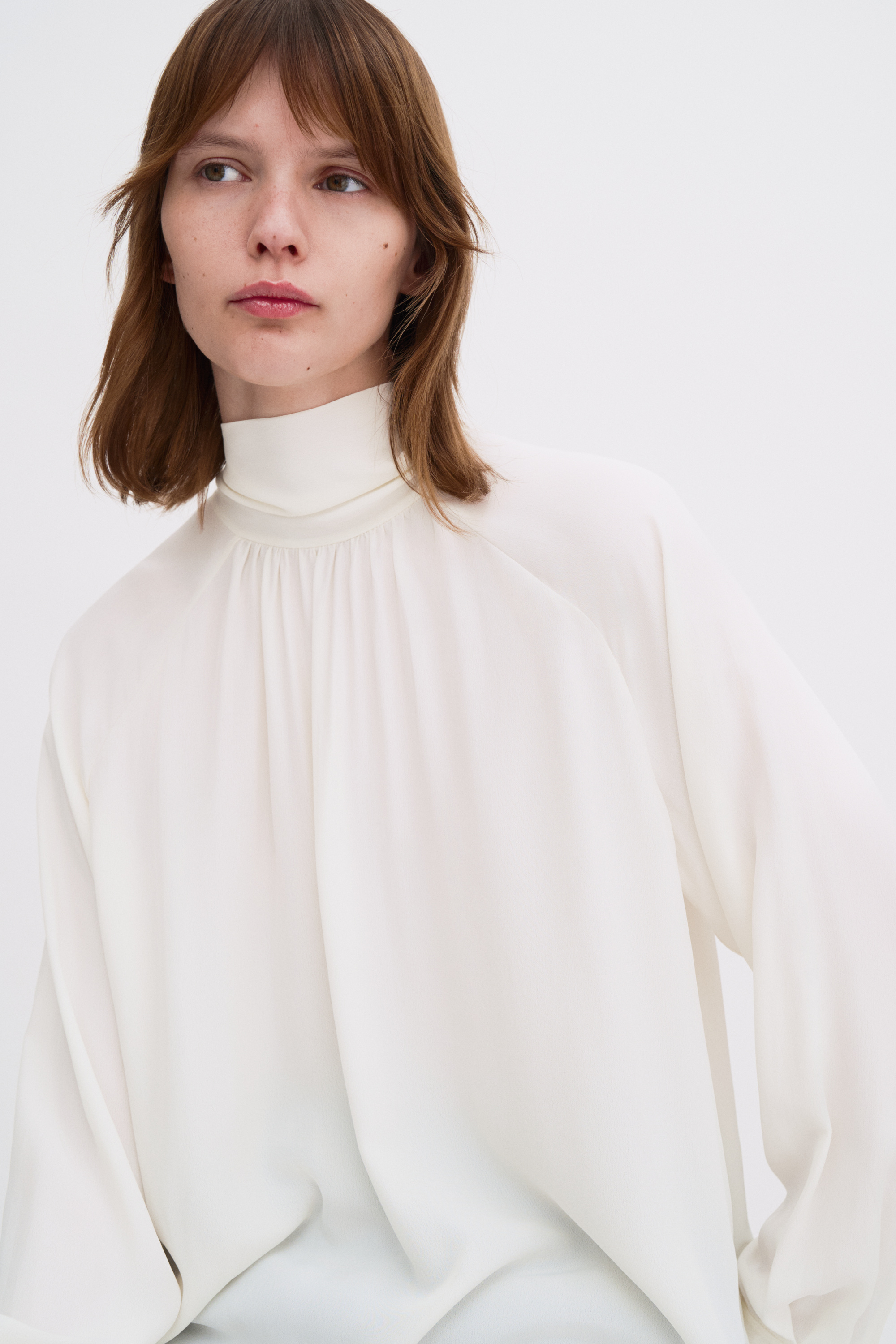 Filippa K Tie Neck Blouse In White