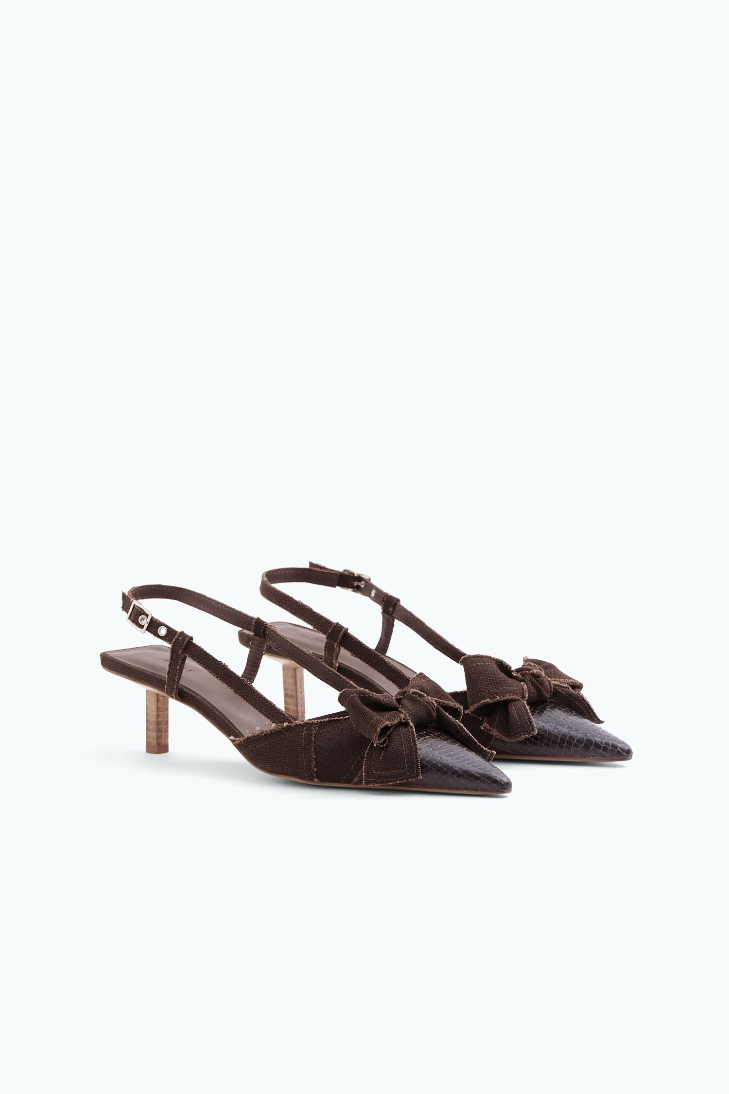 Shop Filippa K Pointy Bow Pumps In Brown