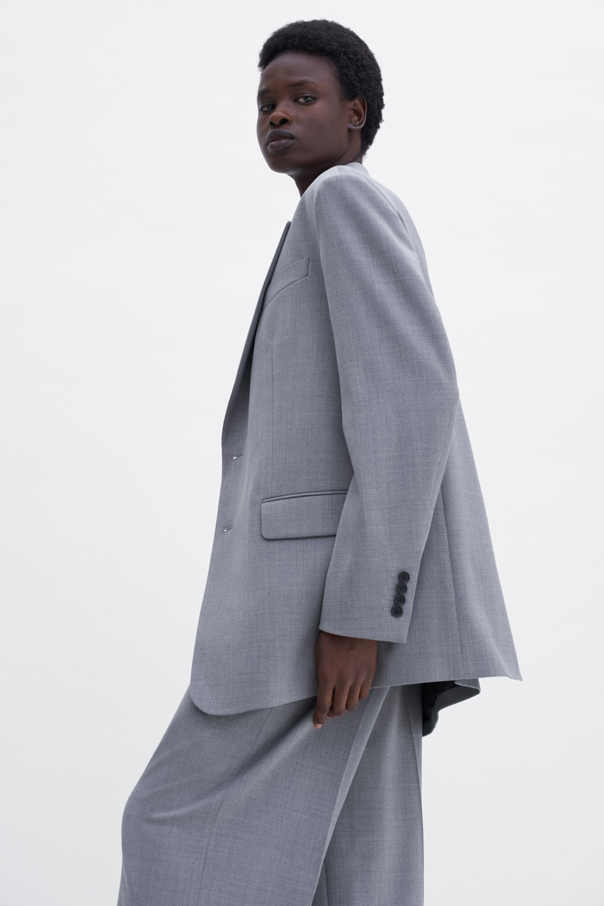 Filippa K Darcey Wool Trousers In Grey