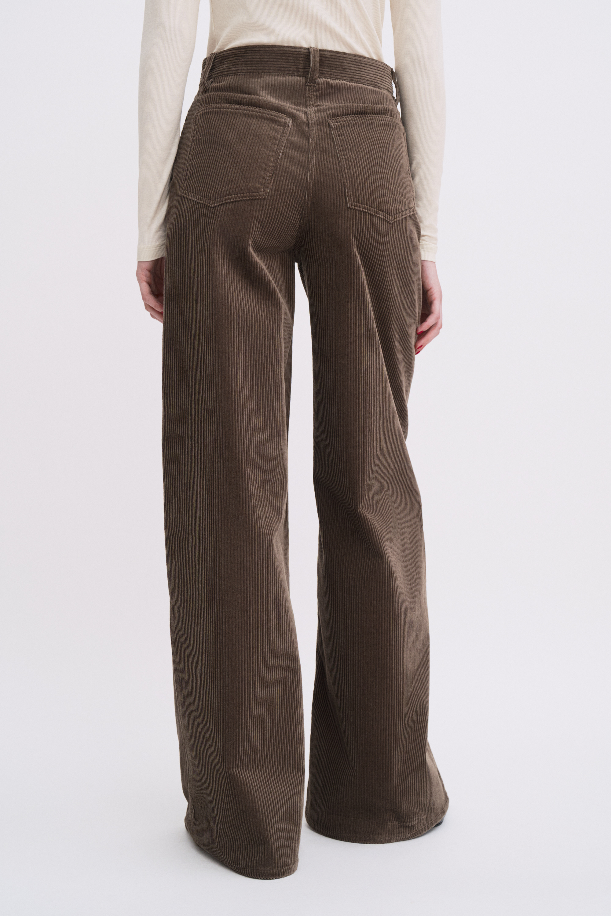 Filippa K Wide Leg Corduroy Trousers In Brown