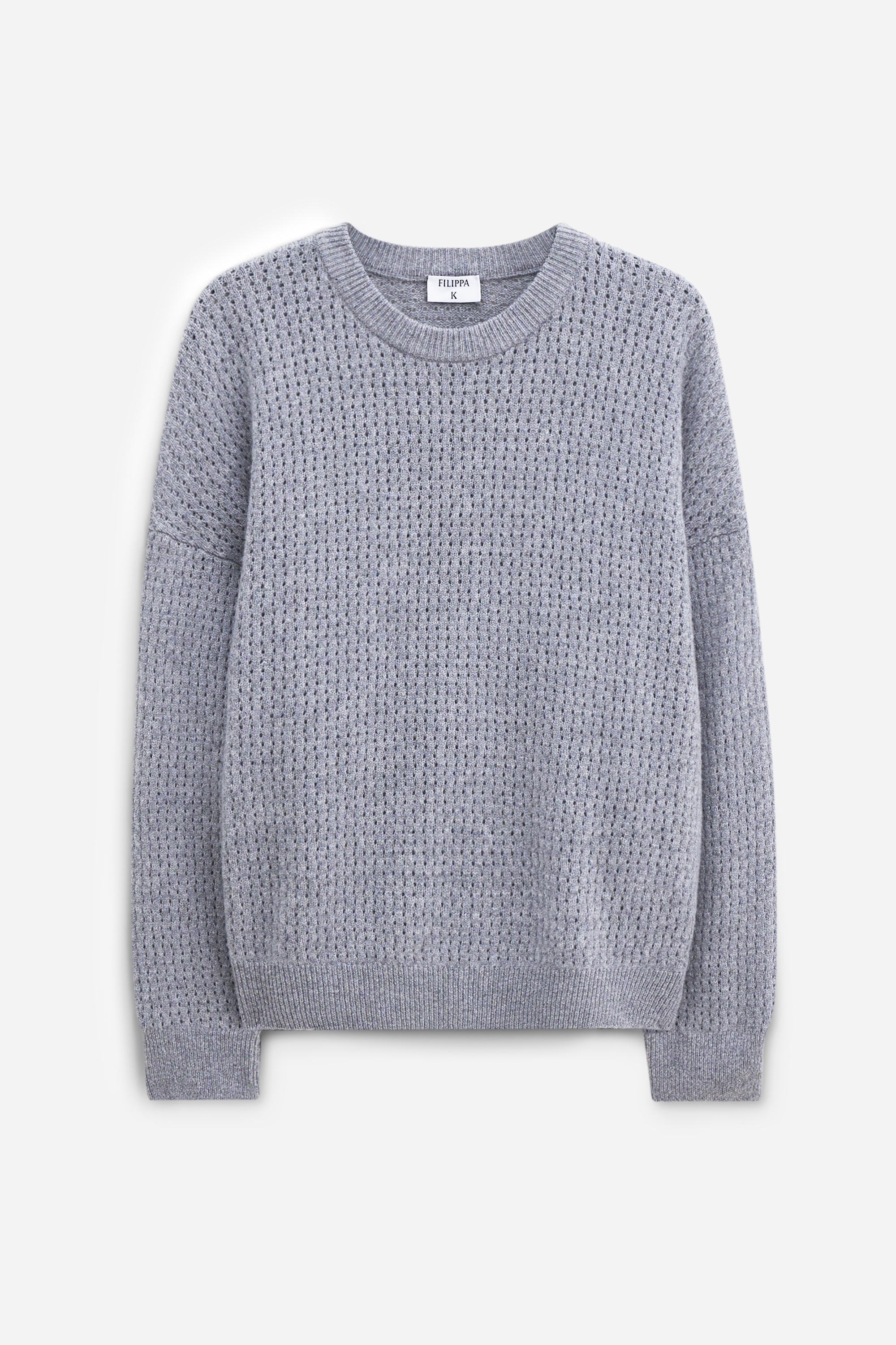 Shop Filippa K Pointelle Knit Sweater In Grey