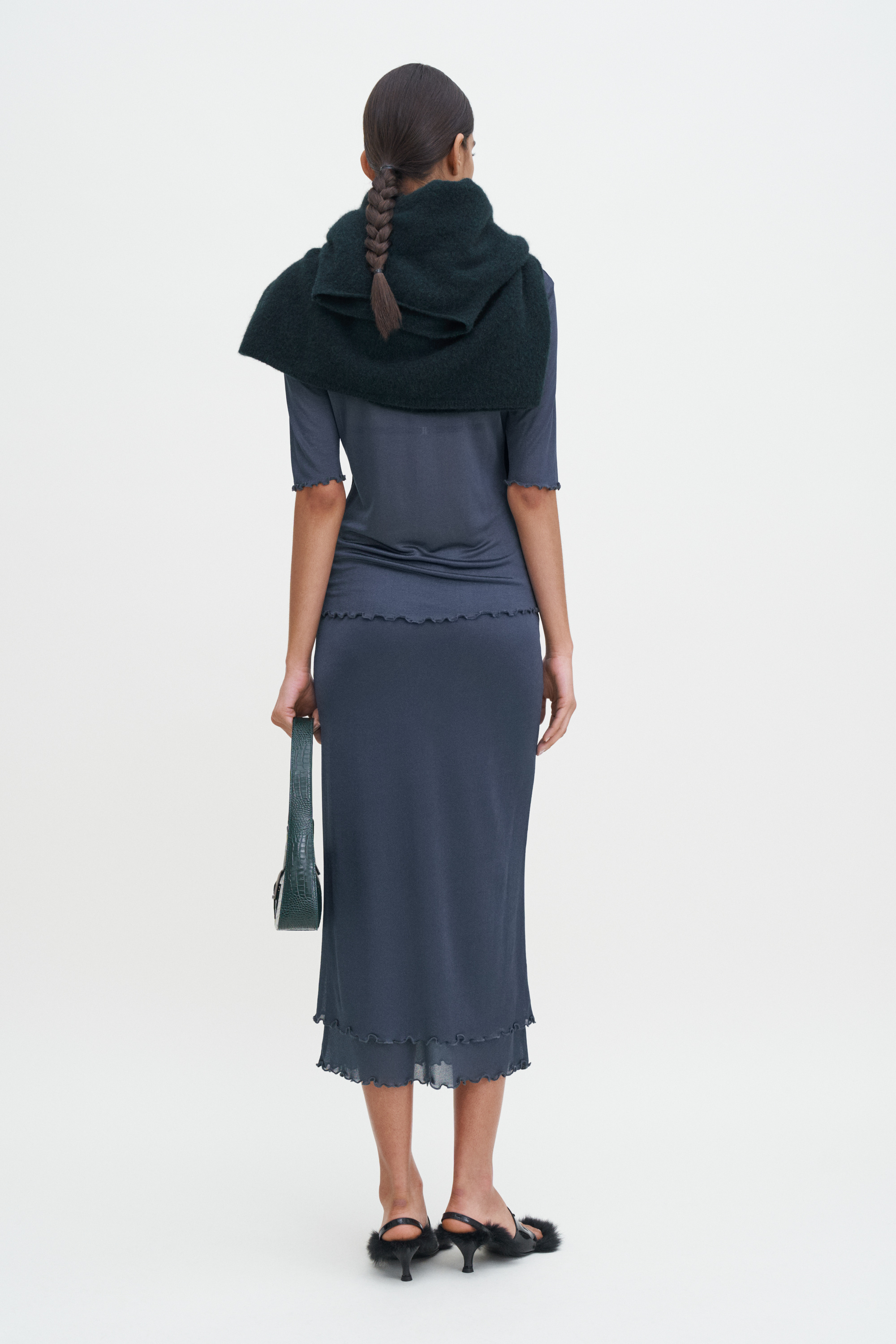 Filippa K Layered Frill Crepe Skirt