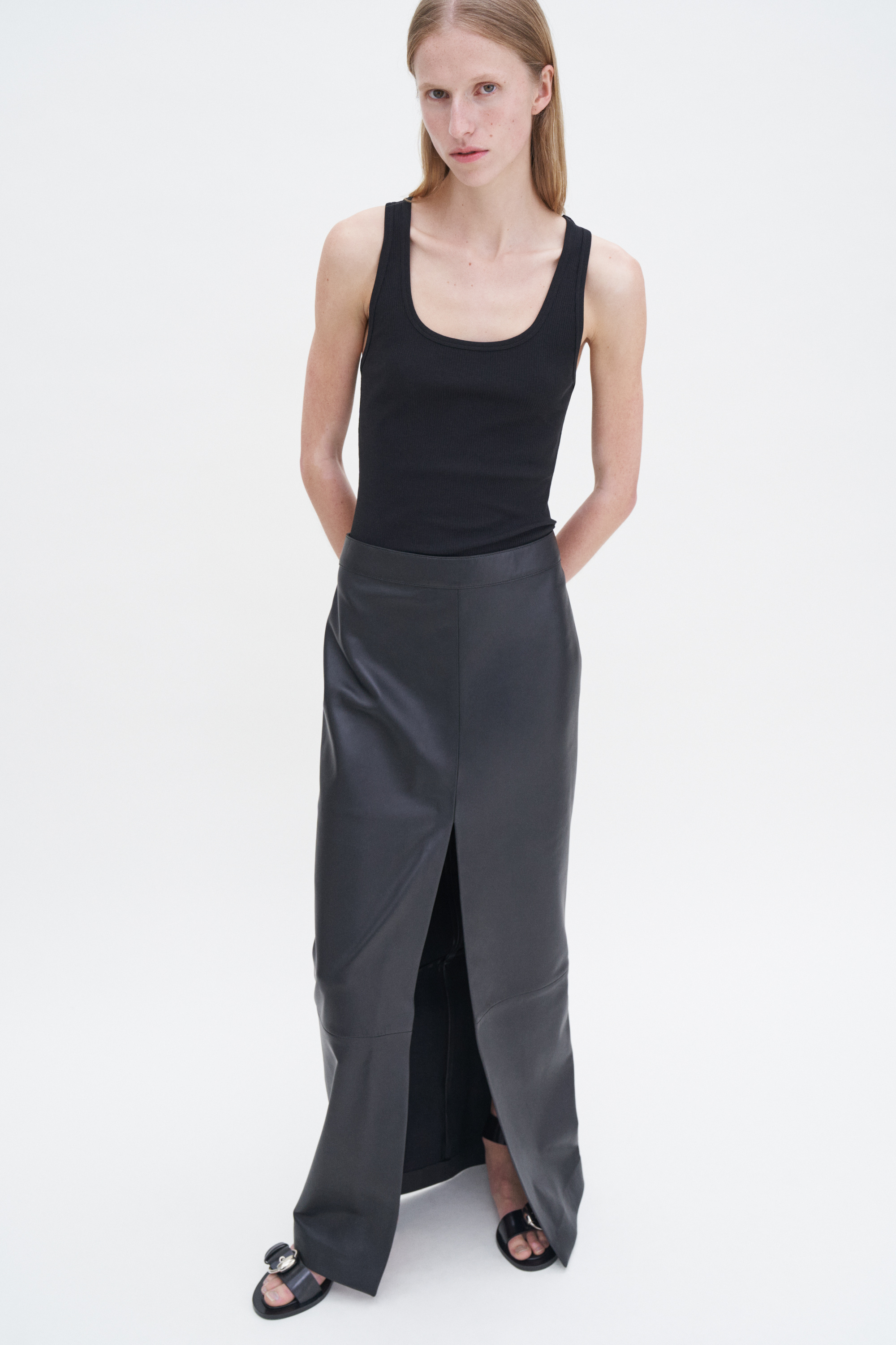 Filippa K Leather Pencil Skirt In Black
