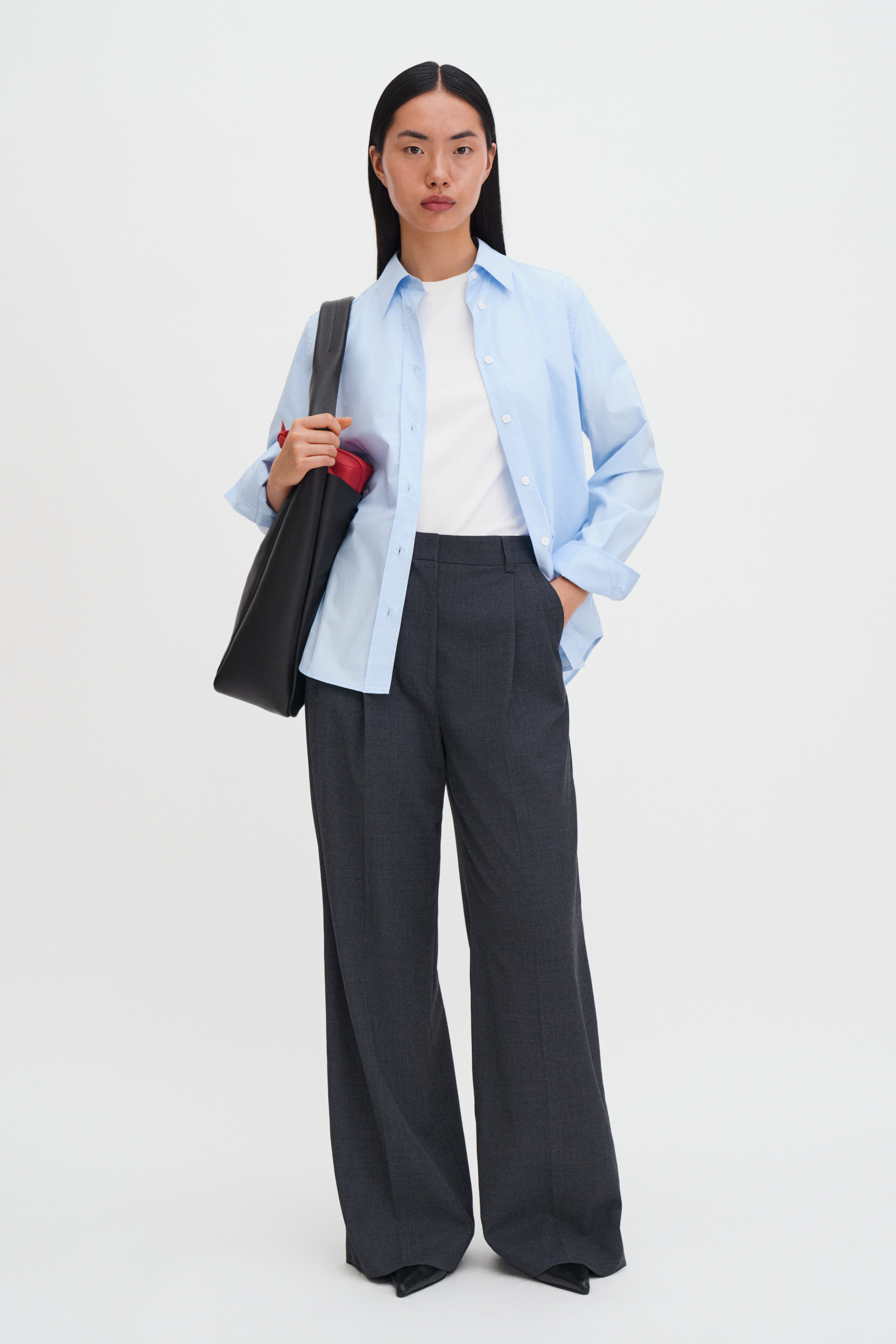 Filippa K Darcey Wool Trousers In Gray