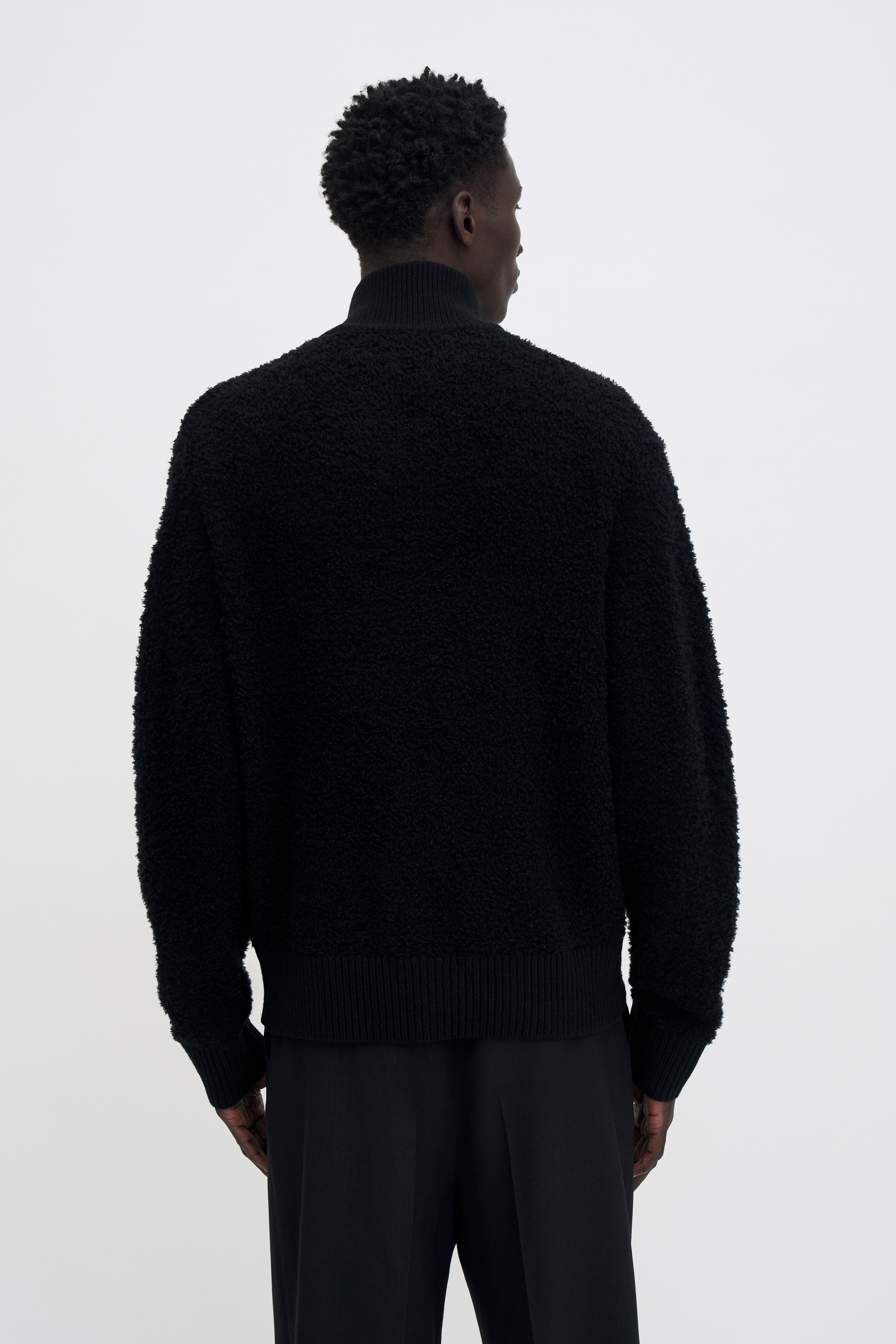 Filippa K Fluffy Half Zip Sweater In Black