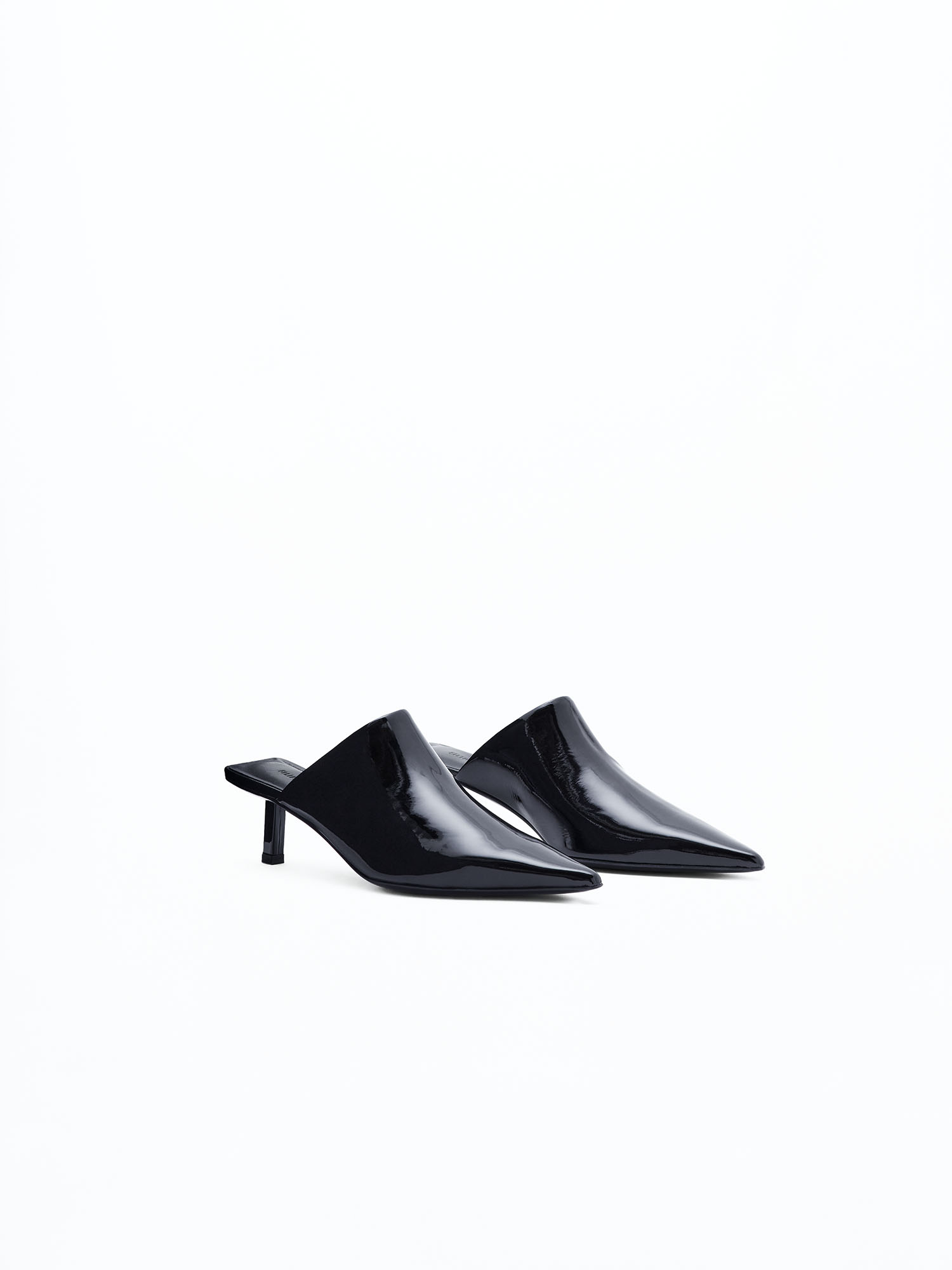 Shop Filippa K Pointy Kitten Heel Mules In Black